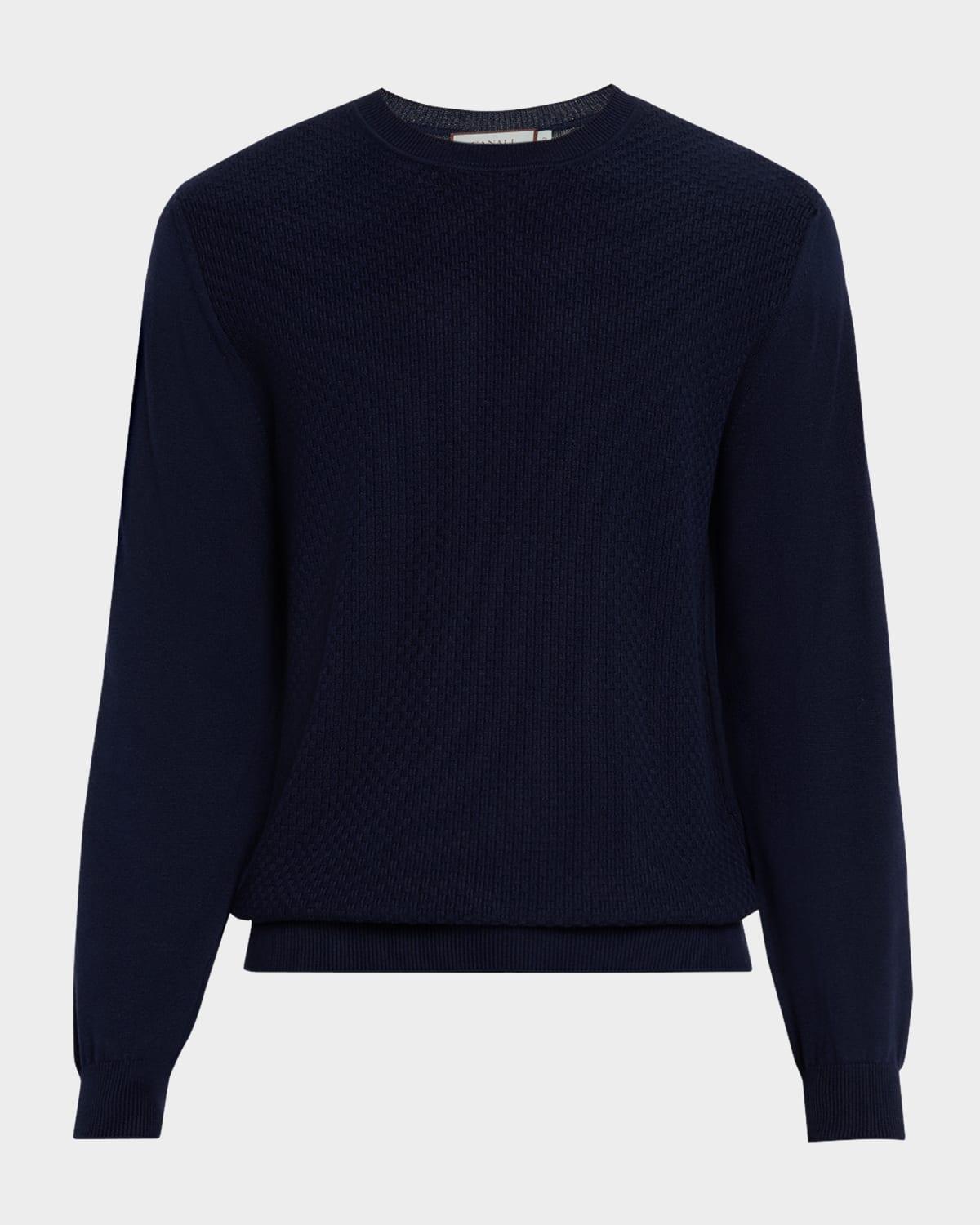Mens Textured Crewneck Sweater Product Image