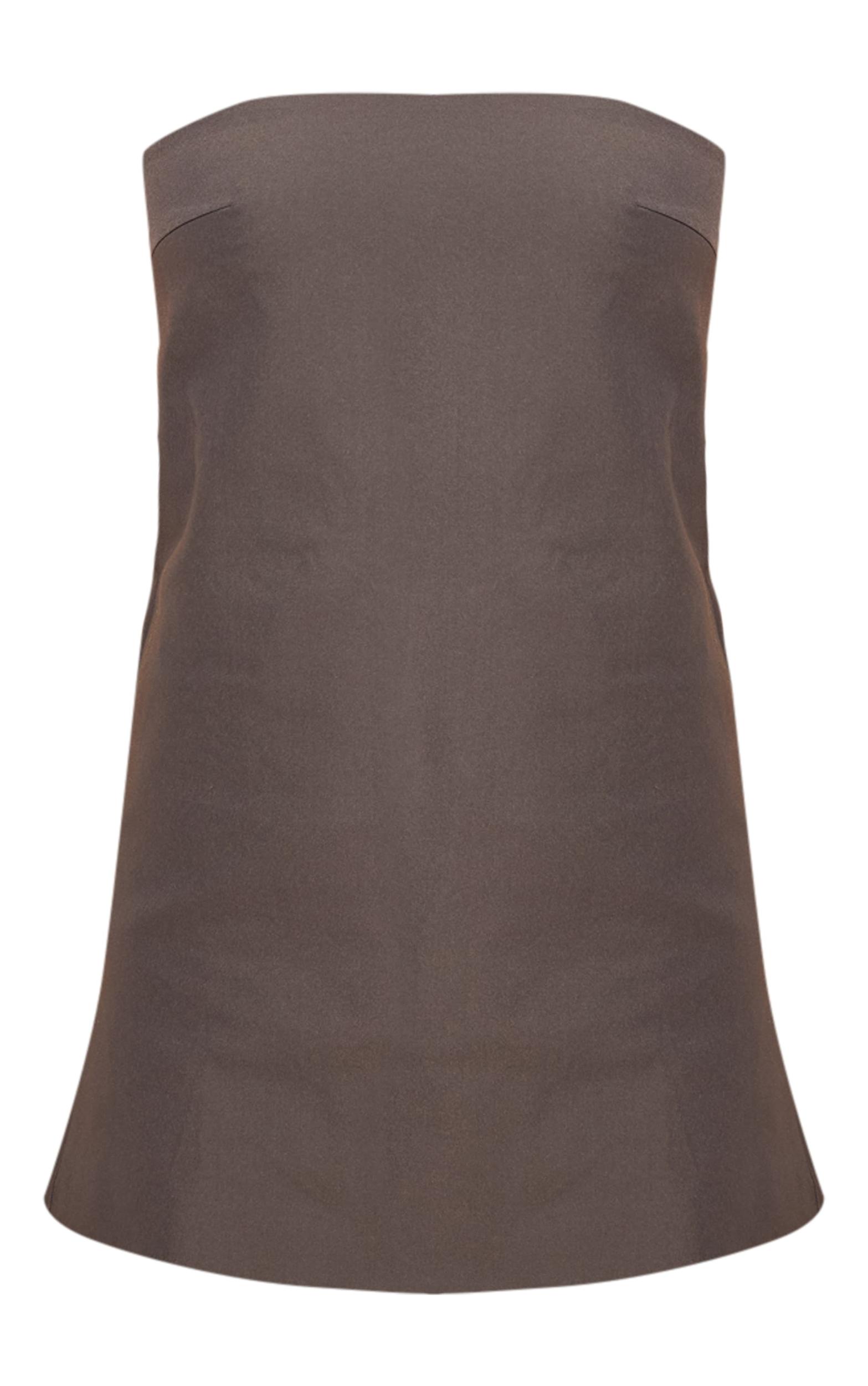 Charcoal Tailored Woven Bandeau Shift Dress Product Image