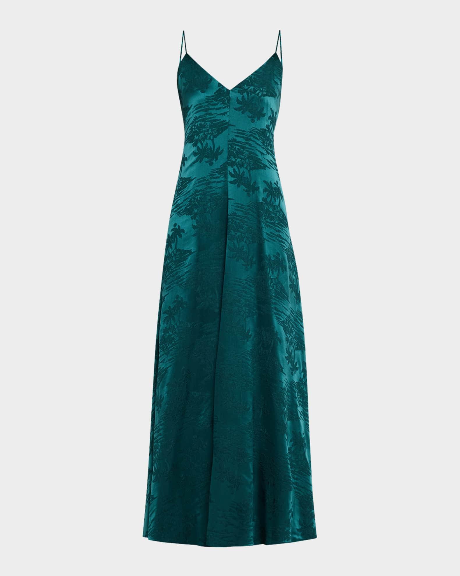 Levine Sleeveless Jacquard Satin Maxi Dress Product Image
