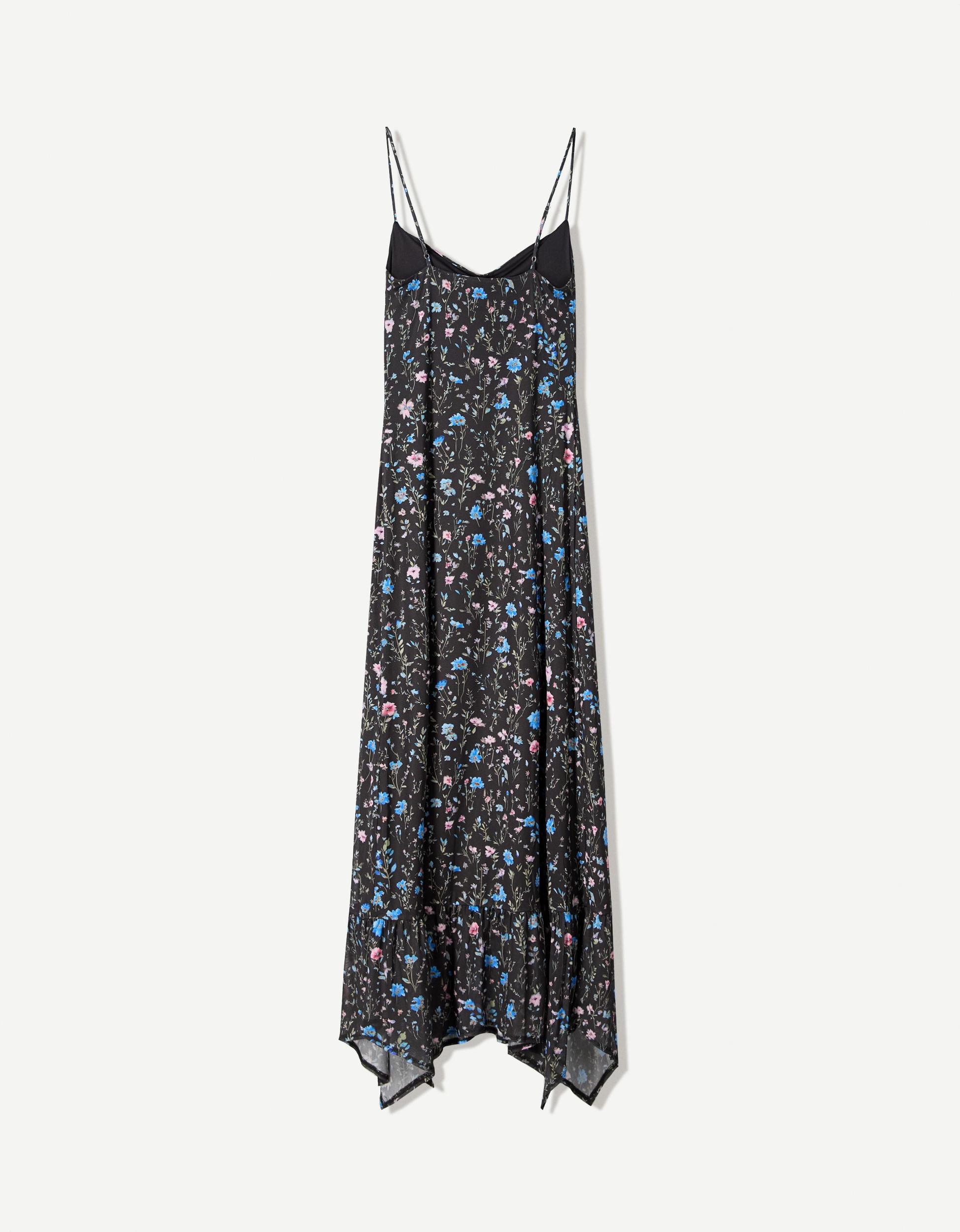Printed strappy tulle midi dress Product Image