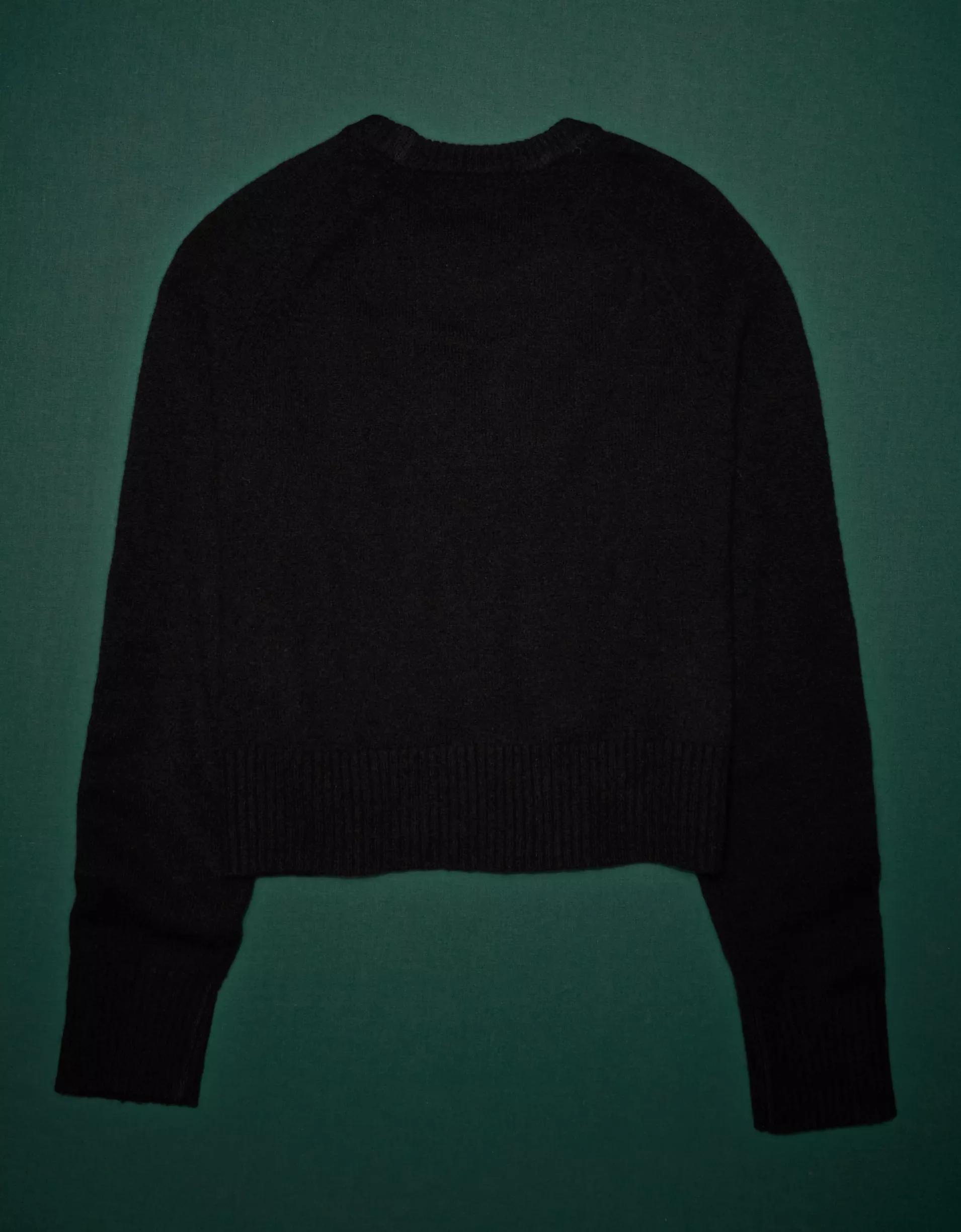 AE77 Premium Oversized Cropped Cashmere Sweater Product Image