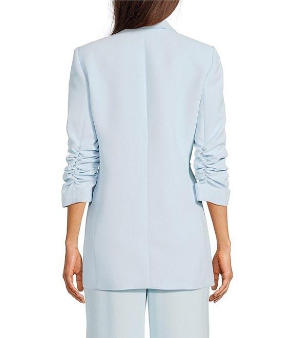 Gianni Bini Jemma Ruched 3/4 Sleeve Shawl Collar Twill Boyfriend Blazer Product Image