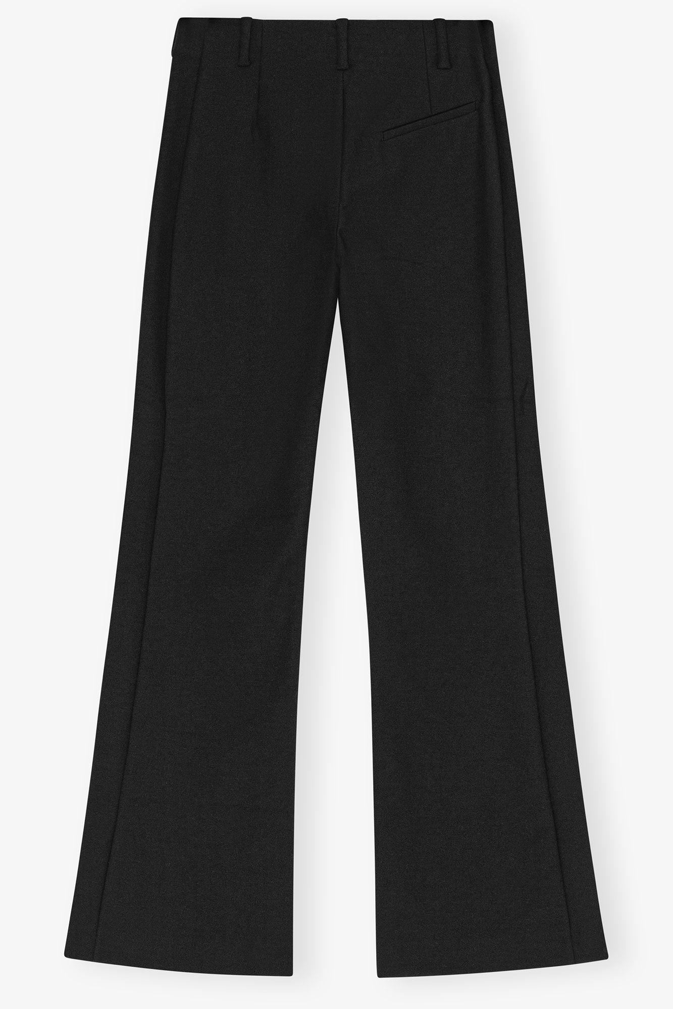 Black Heavy Cotton Tailoring Flared Pants Product Image