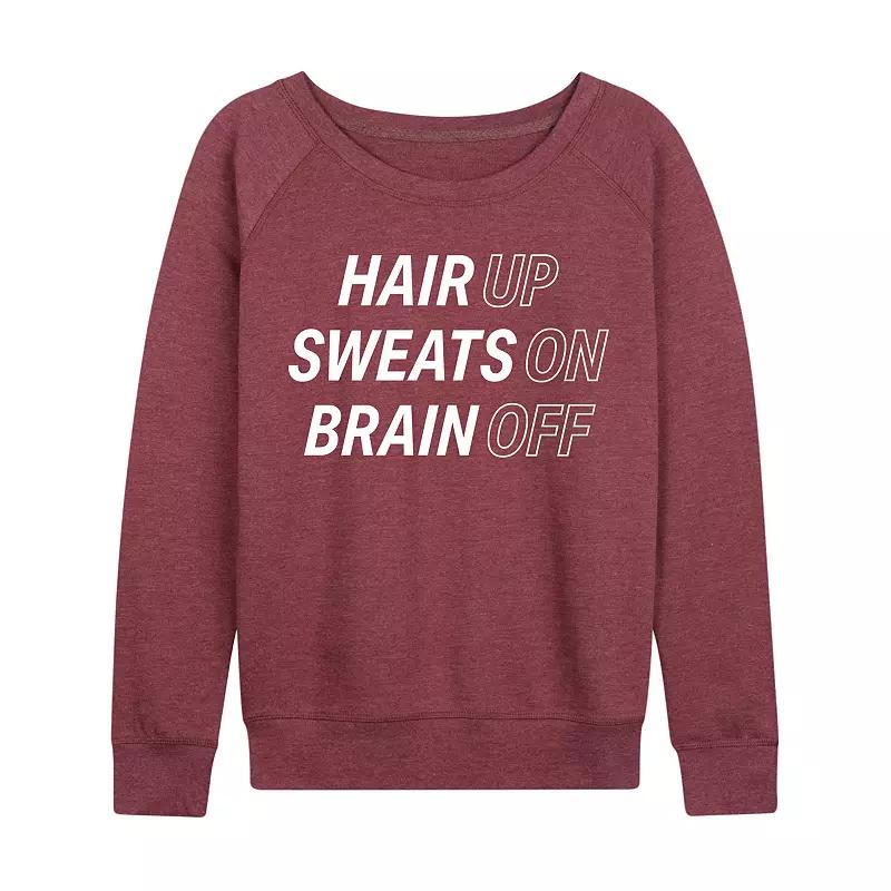 Women's Hair Up Sweats On Brain Off French Terry Long Sleeve Tee, Girl's,  Product Image
