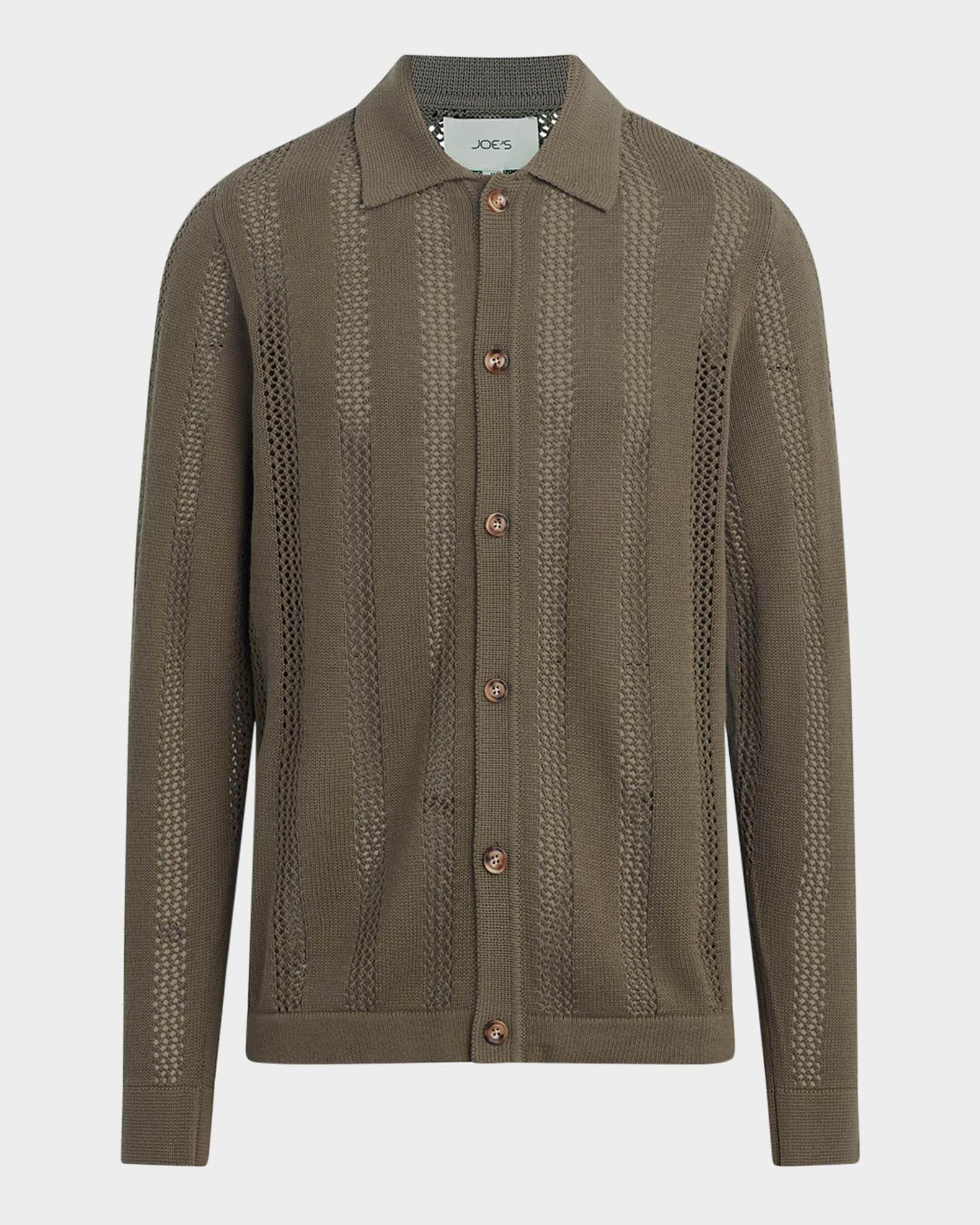 Men's Summer Crochet Cardigan Product Image