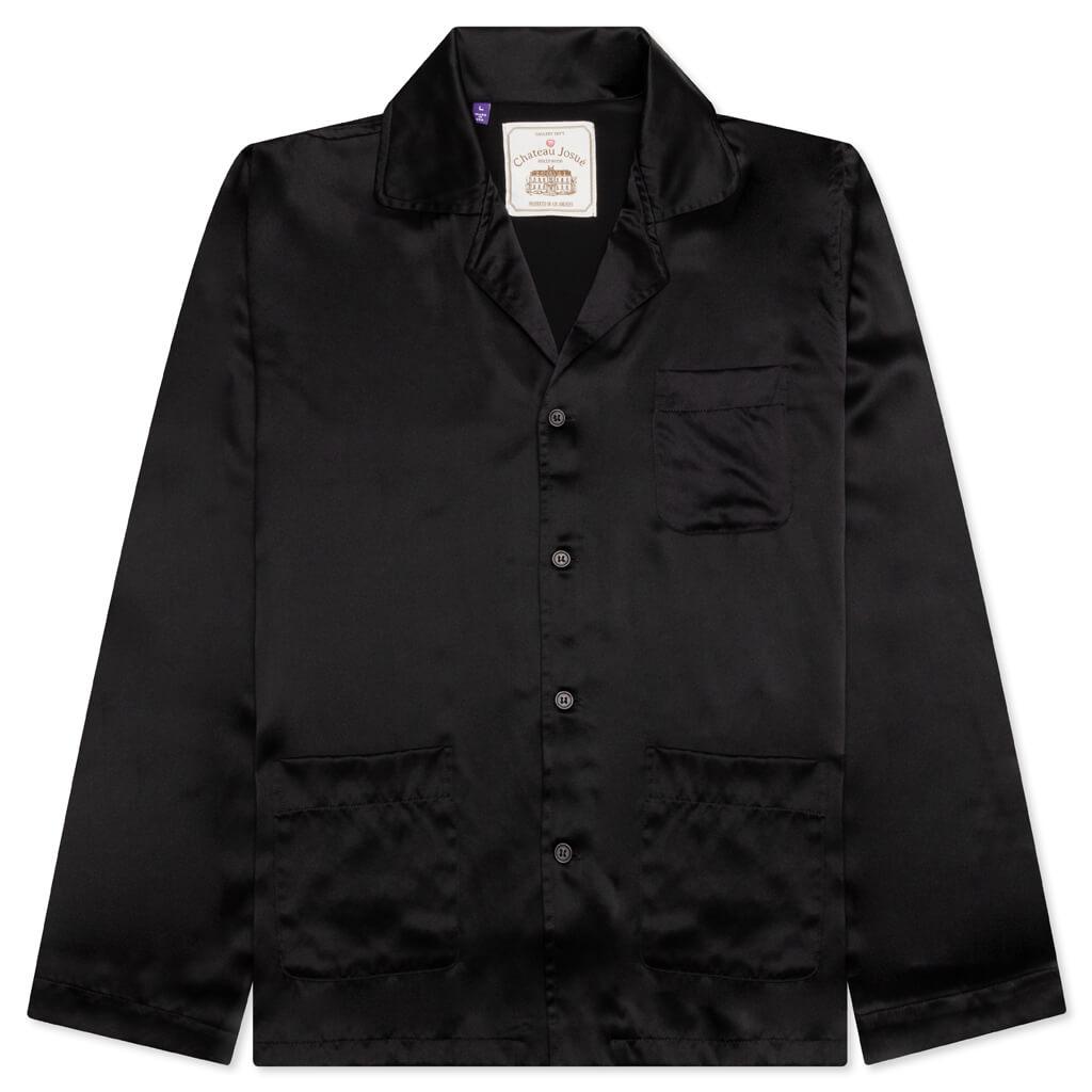 Silk Pajama Shirt - Black Male Product Image