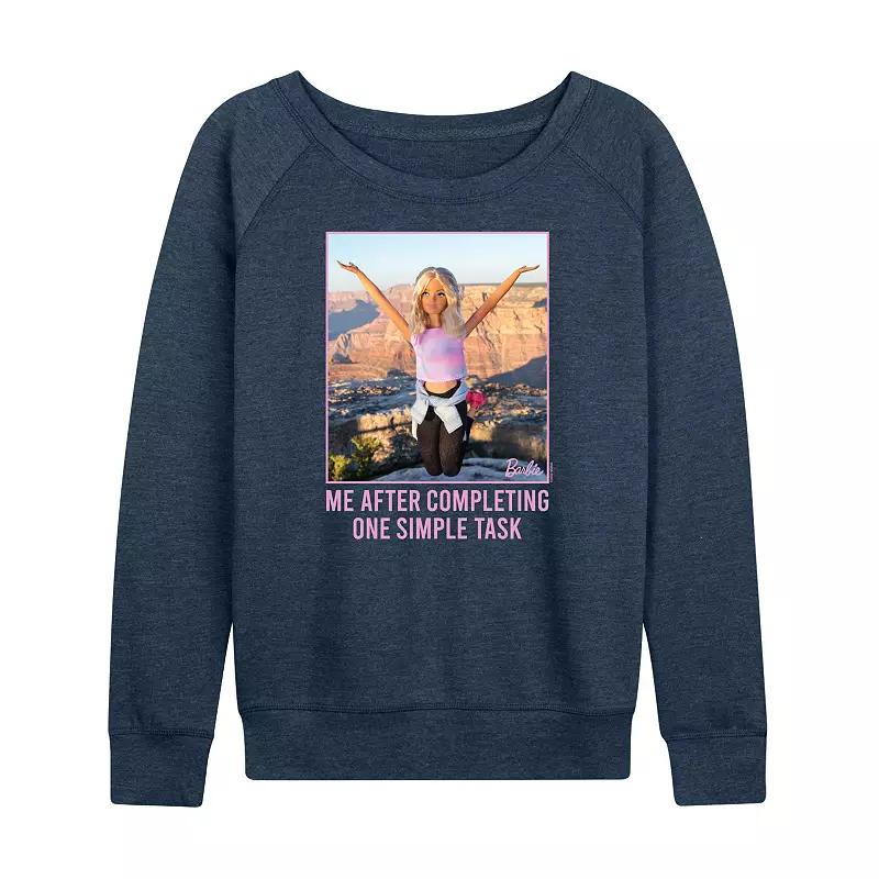 Women's Barbie® One Simple Task French Terry Long Sleeve Tee, Girl's,  Product Image
