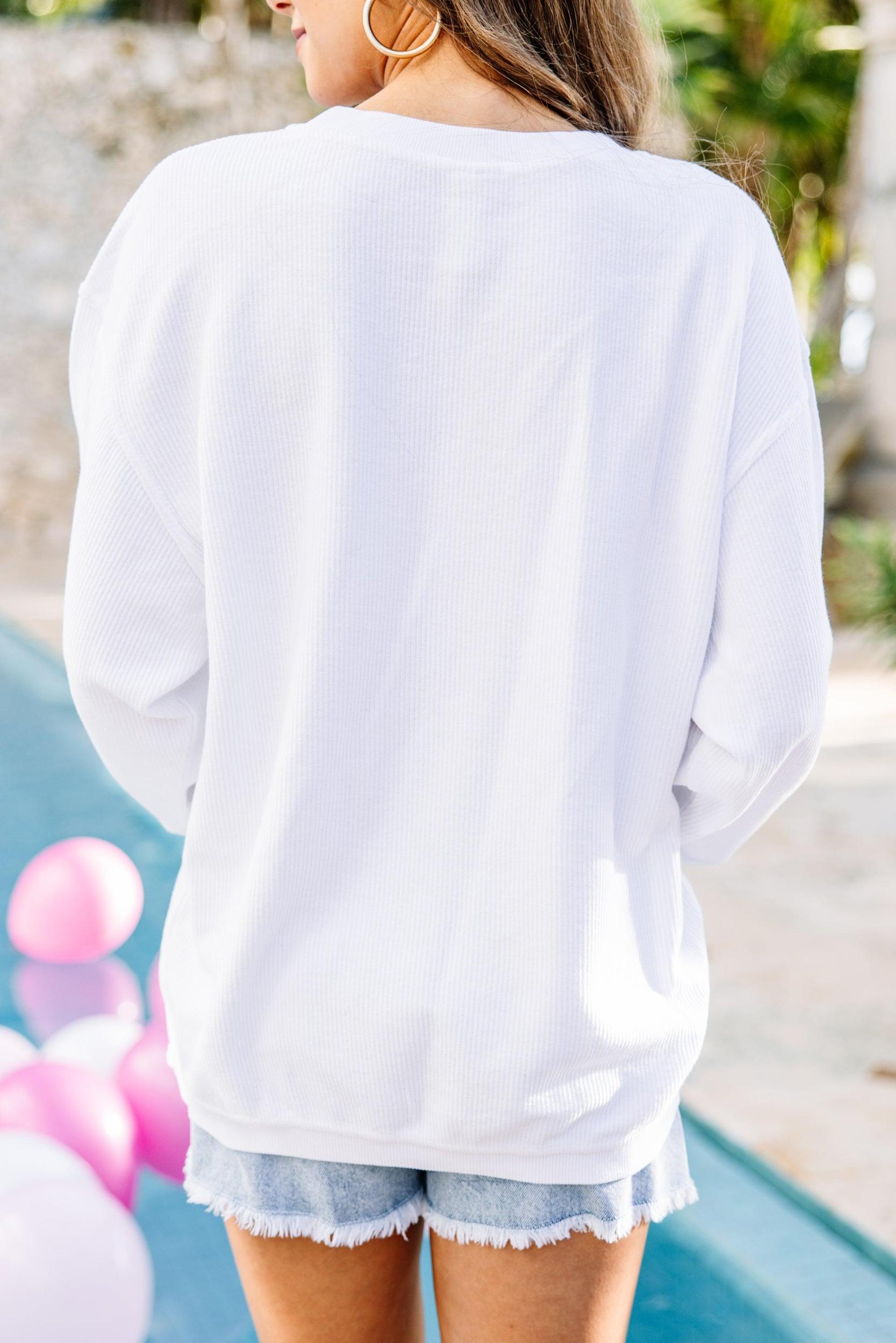 Bride White Corded Embroidered Sweatshirt Female Product Image