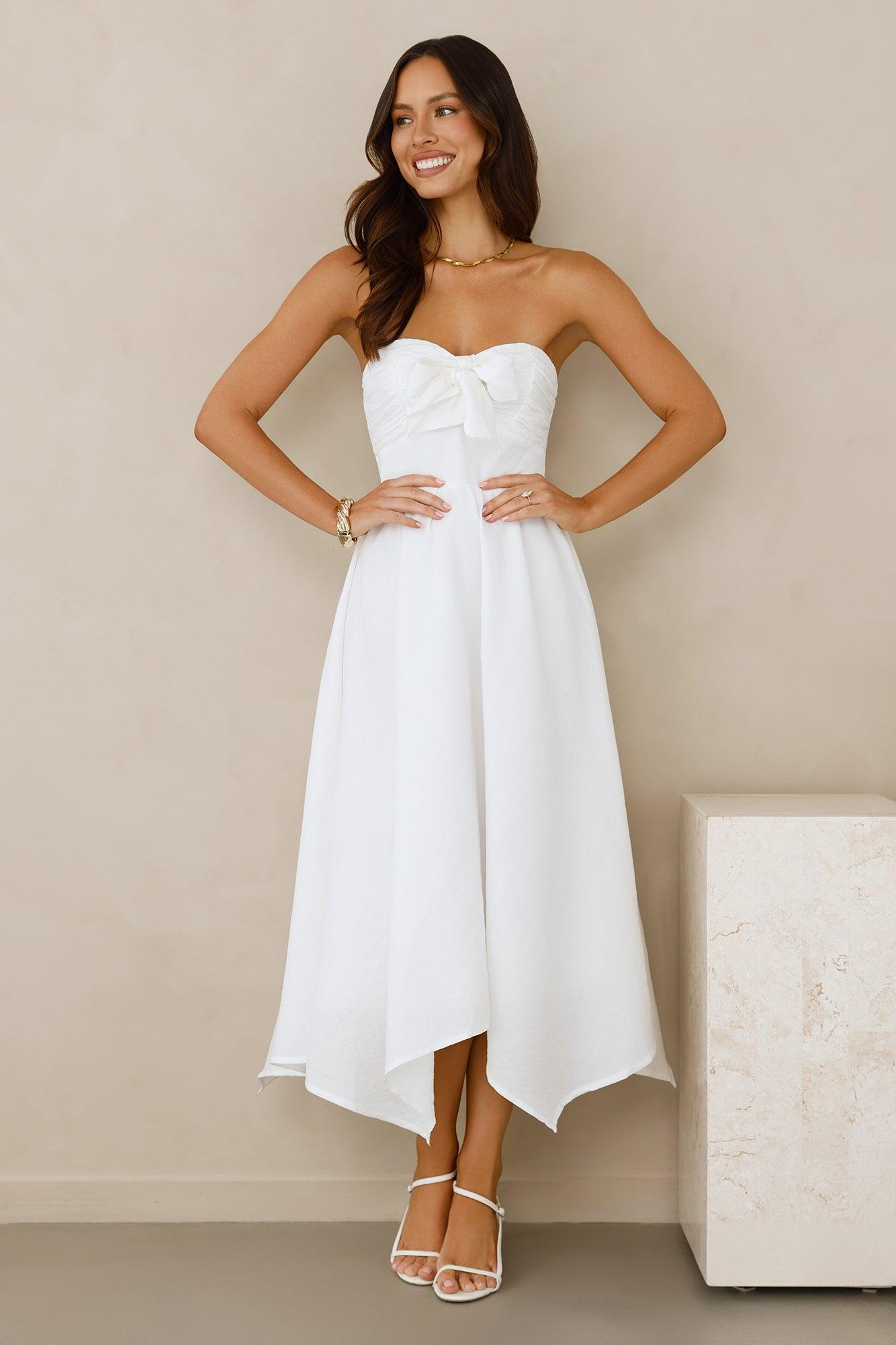 Saltwater Soul Strapless Midi Dress White Product Image