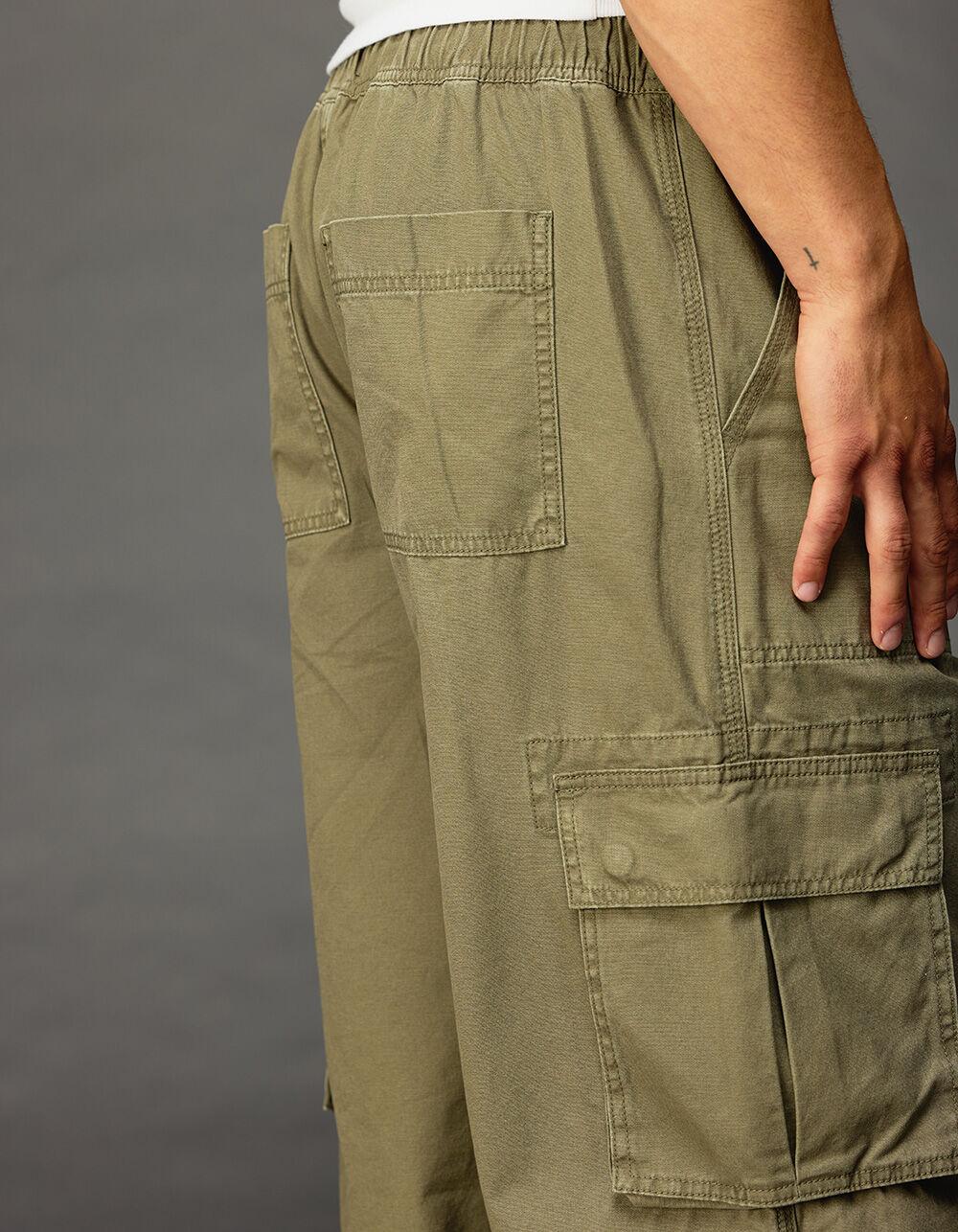 RSQ Mens Loose Cargo Pull On Pants - DARK OLIVE Product Image