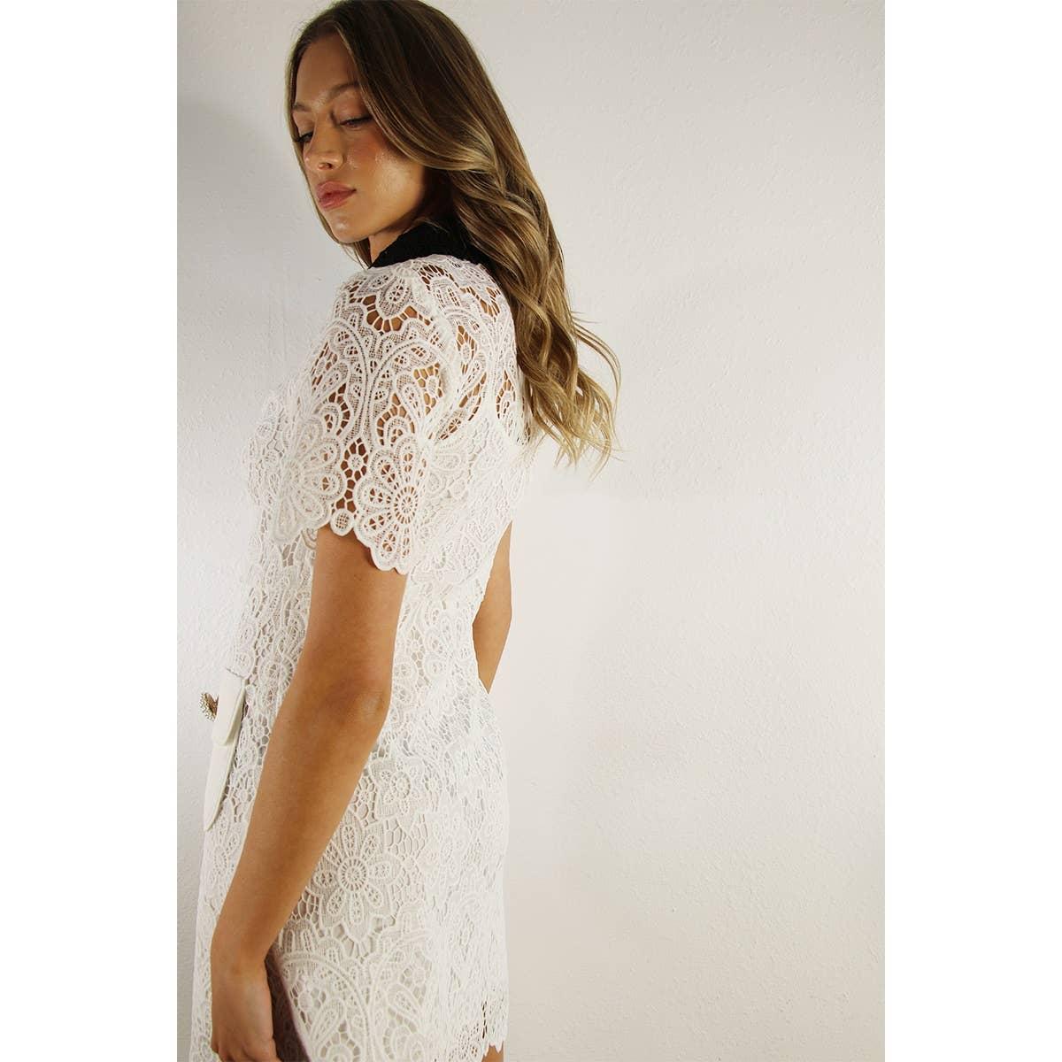 Crochet Lace Mini Dress Product Image