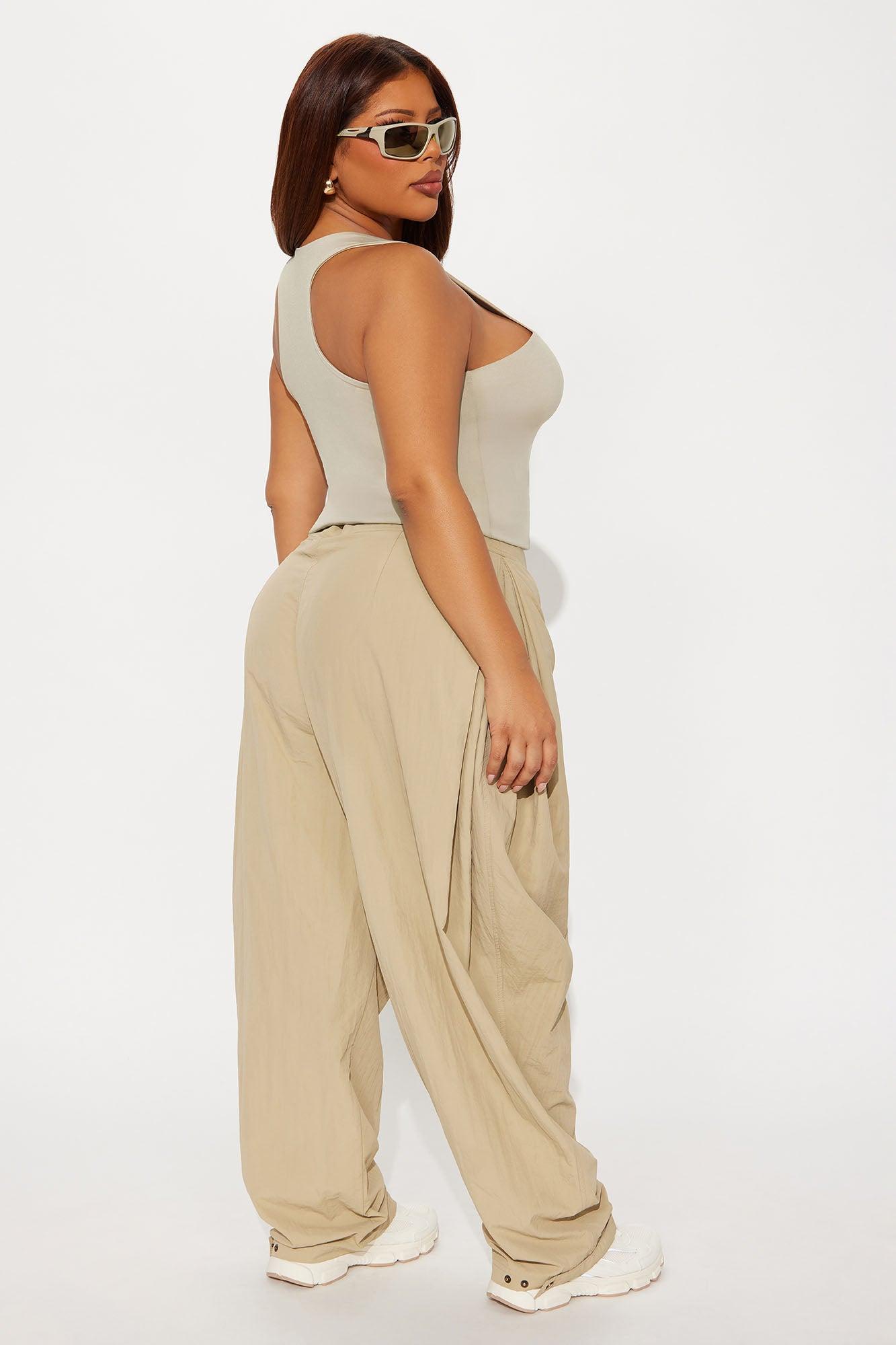 Contour Double Lined High Neck Tank Top - Stone Female Product Image