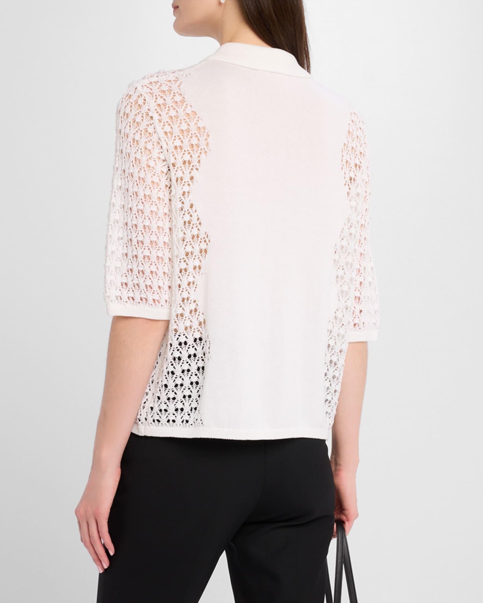 Lace Knit Polo Cardigan Product Image