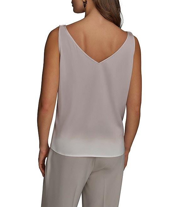 Donna Karan Cowl Neck Sleeveless Charmeuse Top Product Image