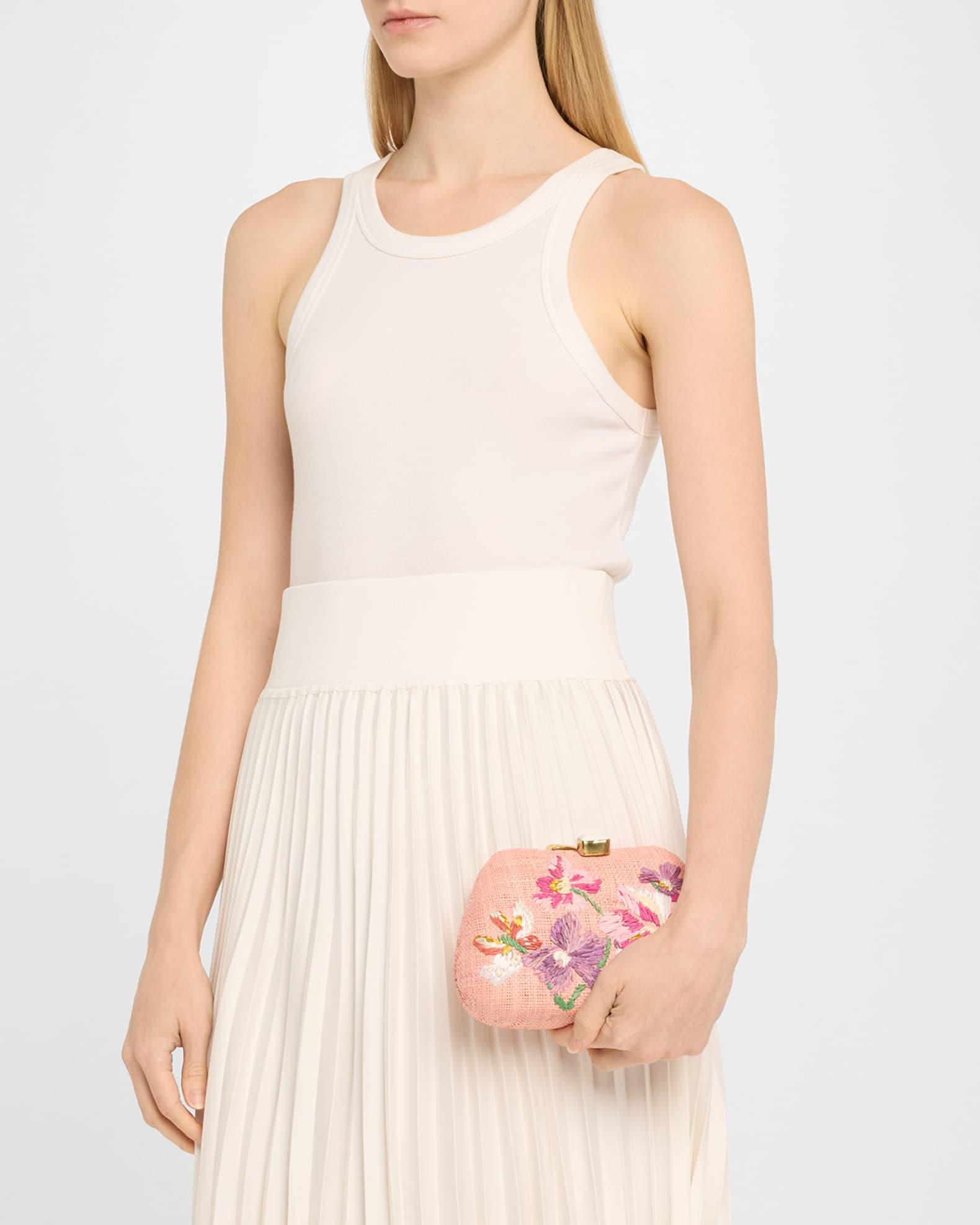 Tamu Flower Raffia Clutch Bag Product Image