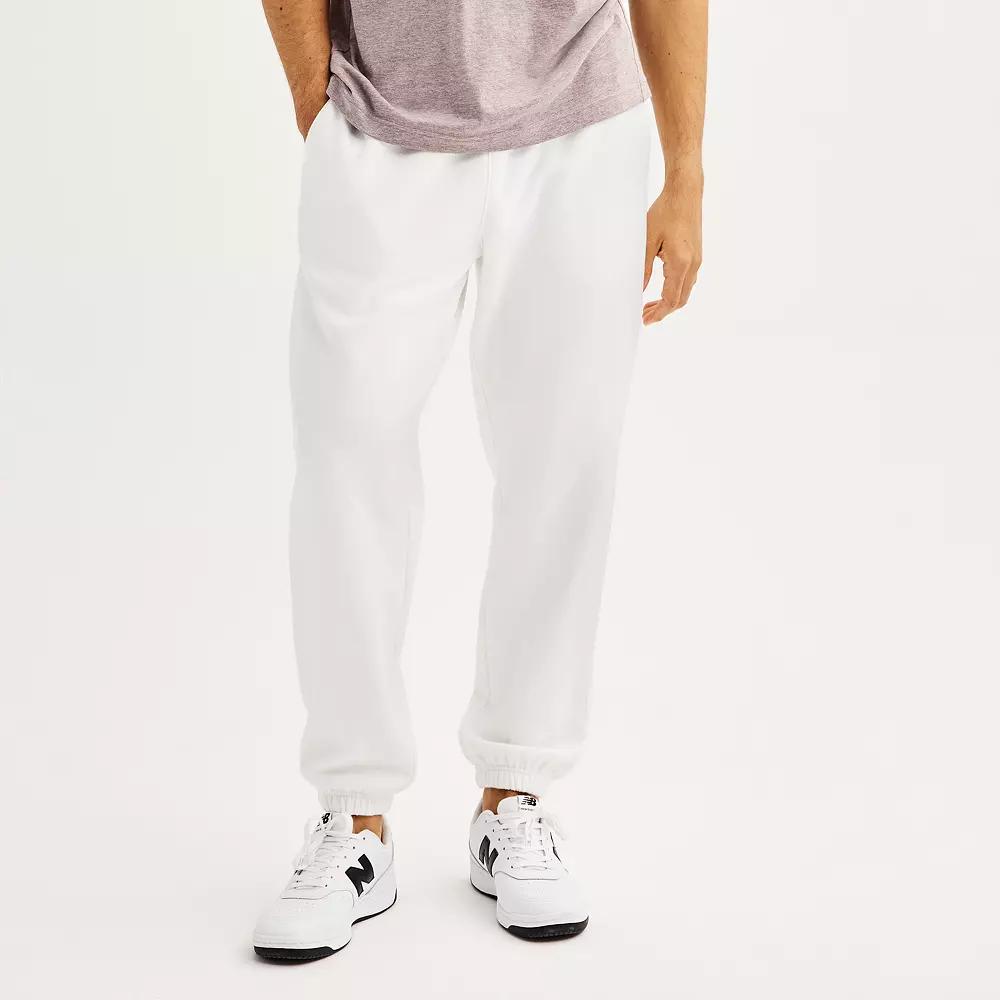 Men's Tek Gear® Ultra Soft Fleece Cinched Pants, Size: XL, Modern White Product Image