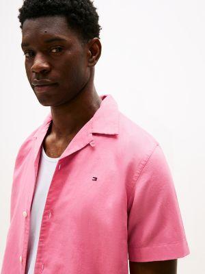 Regular Fit Linen-Blend Camp Shirt Product Image