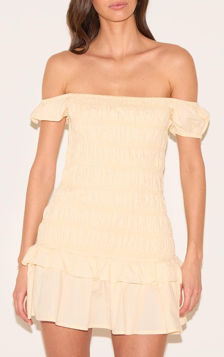 Cream Corset Detail Tie Shift Dress Product Image