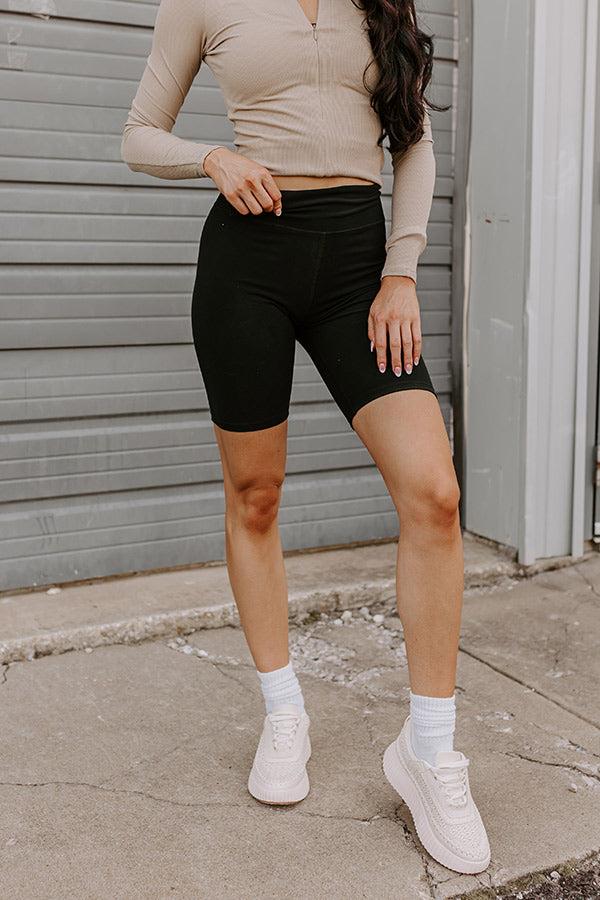 Sporty Spice Butter Soft High Waist Biker Shorts In Black Product Image