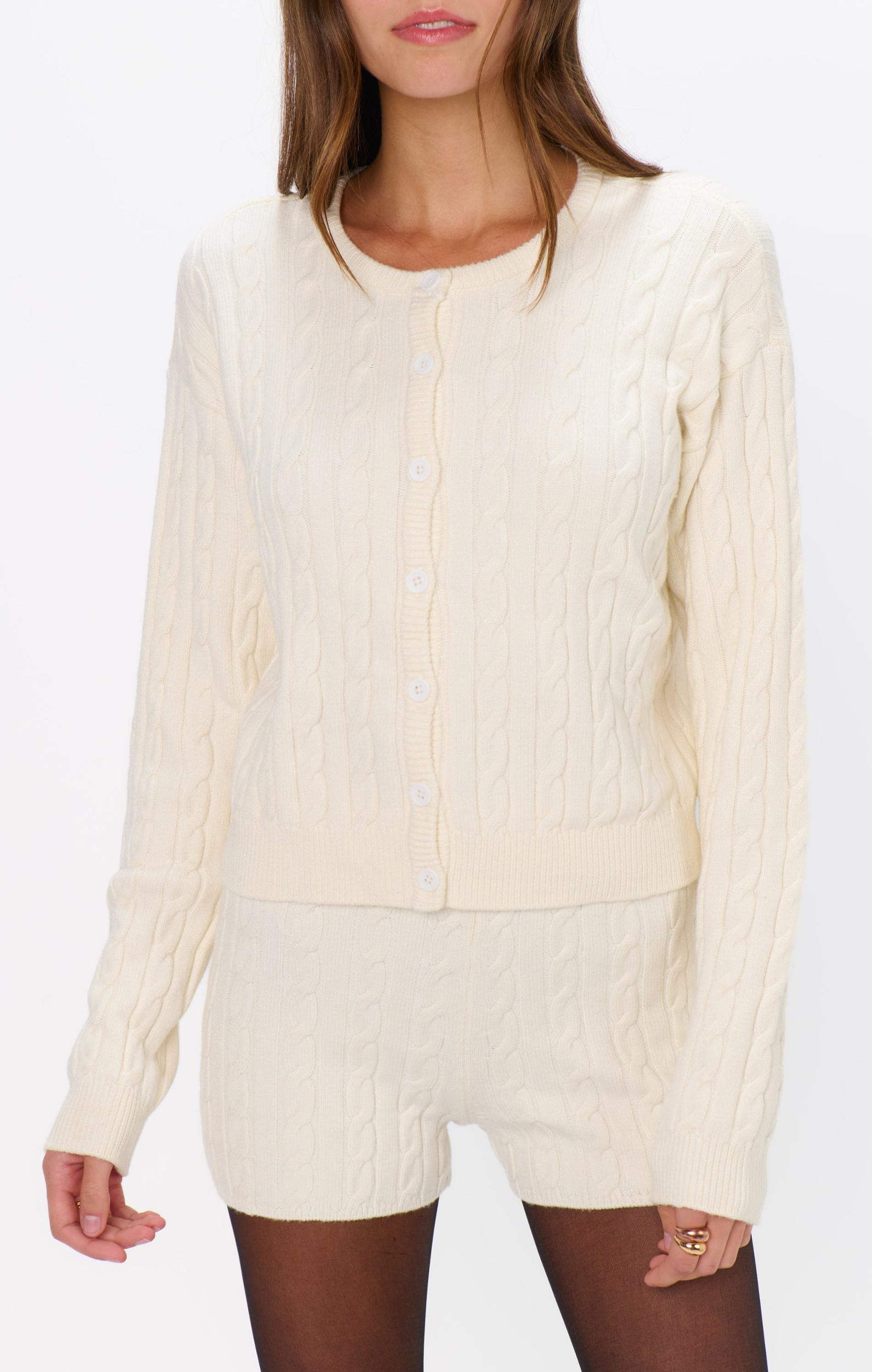 Throw on Cardigan ~ Snow Cable Knit Product Image