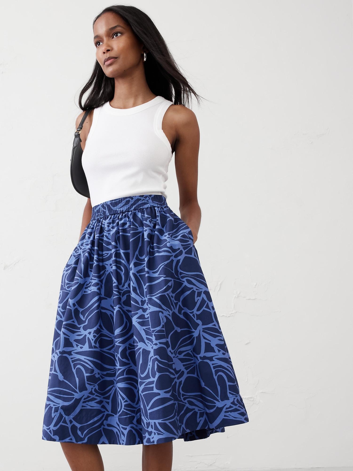 Poplin Midi Skirt Product Image