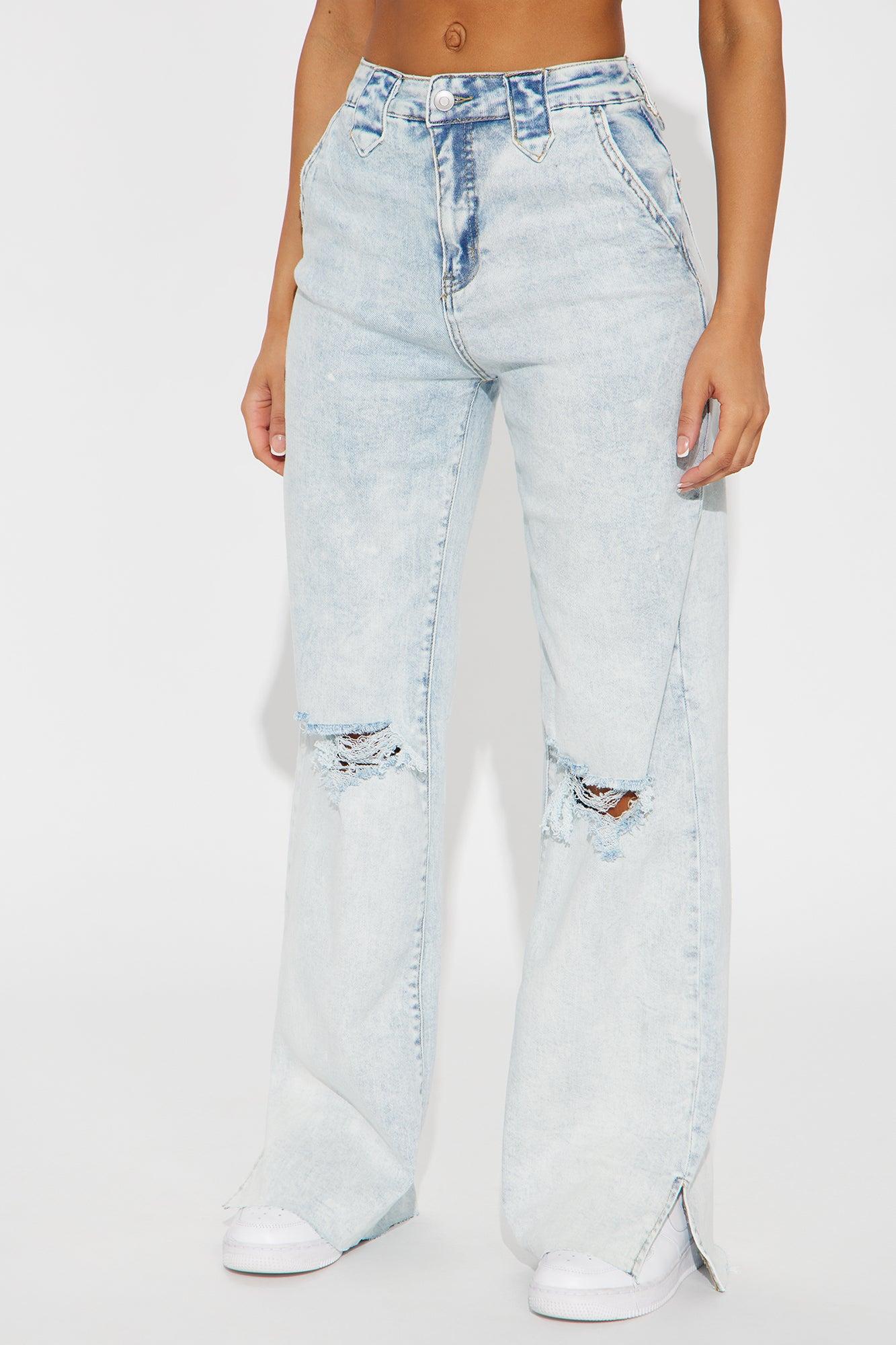 Doubling Down Ripped Flare Jeans - Light Wash Product Image