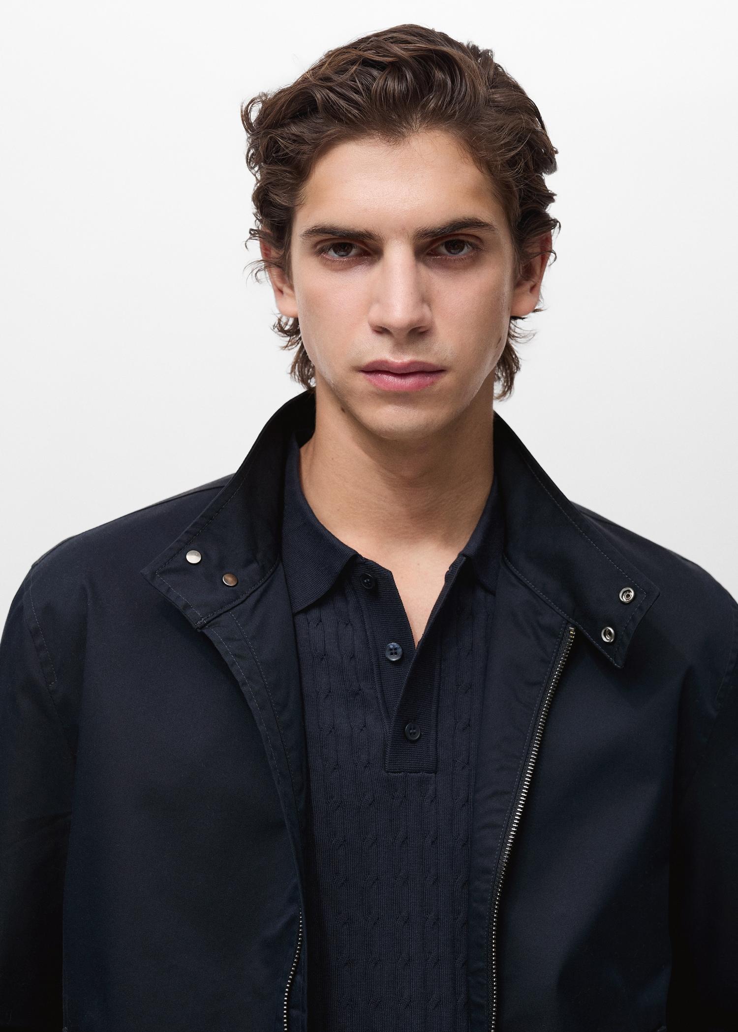 Water-repellent cotton jacket - Men | MANGO USA Product Image