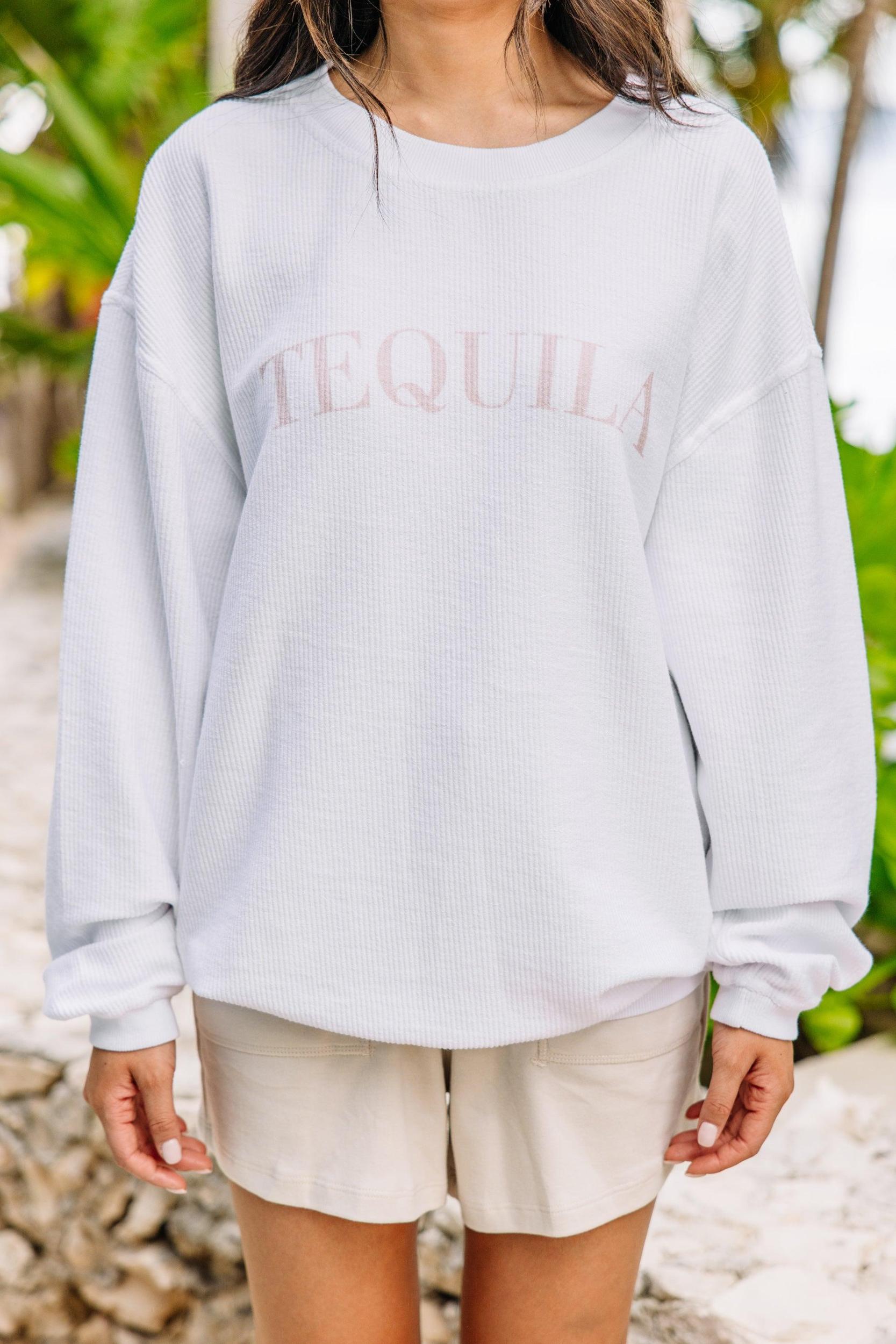 Tequila White Corded Graphic Sweatshirt Female Product Image