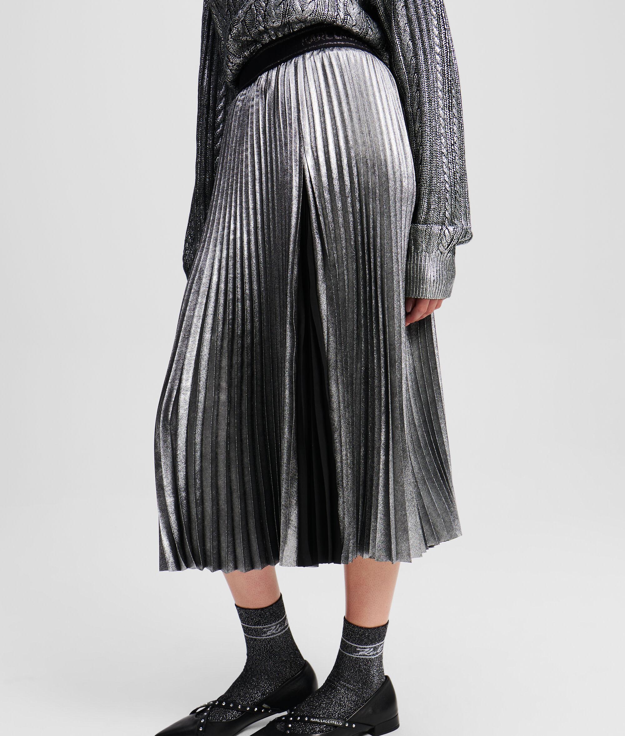 METALLIC PLEATED SKIRT Product Image