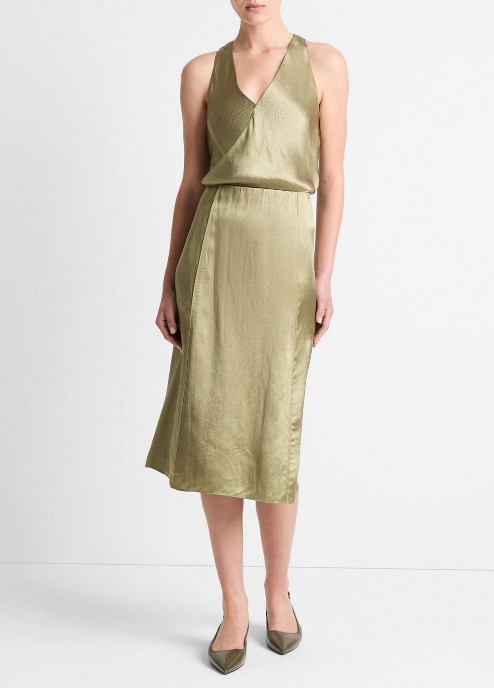 Womens Satin Surplice Tank Product Image