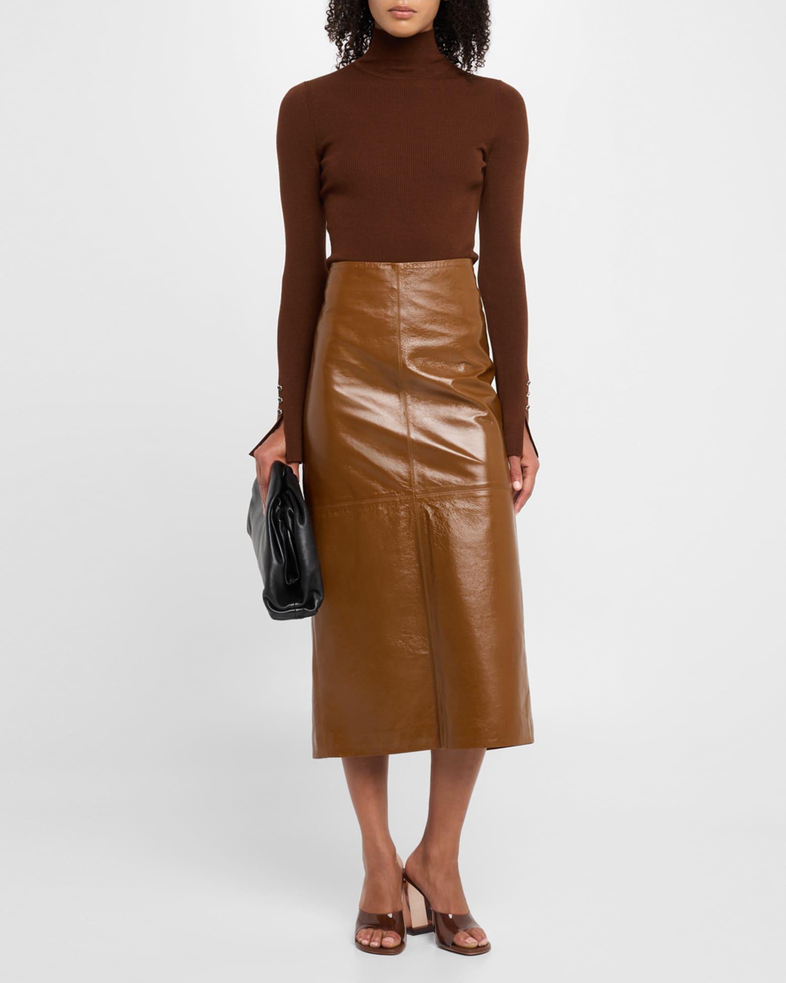 Marta Leather Midi Skirt Product Image