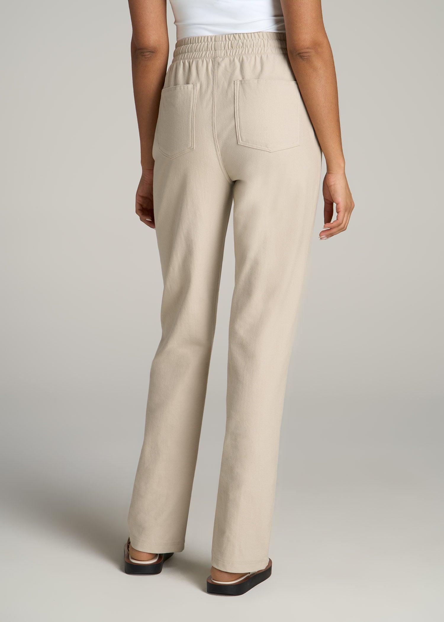 Pull-On Straight Leg Knit Pants for Tall Women in Bright Olive Product Image