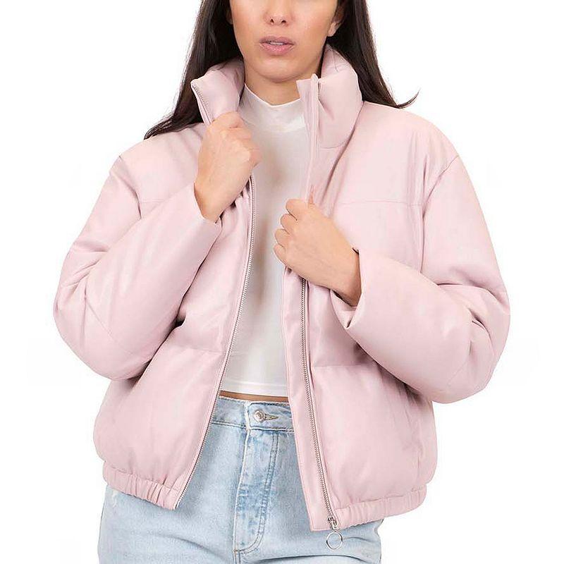 Junior's Coffee Shop Faux Leather Puffer Coat, Women's,  Product Image