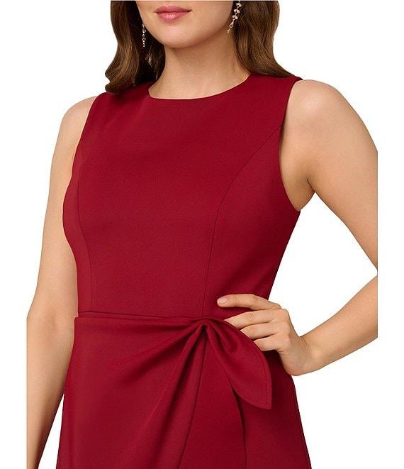 Adrianna Papell Scuba Flounce Skirt Sleeveless Faux Wrap Midi Dress Product Image