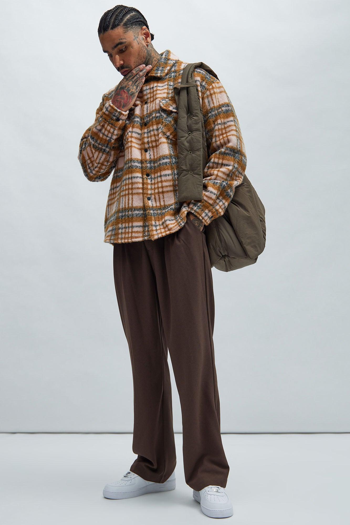 Jackson Mohair Oversized Shirt - Pink/combo Product Image