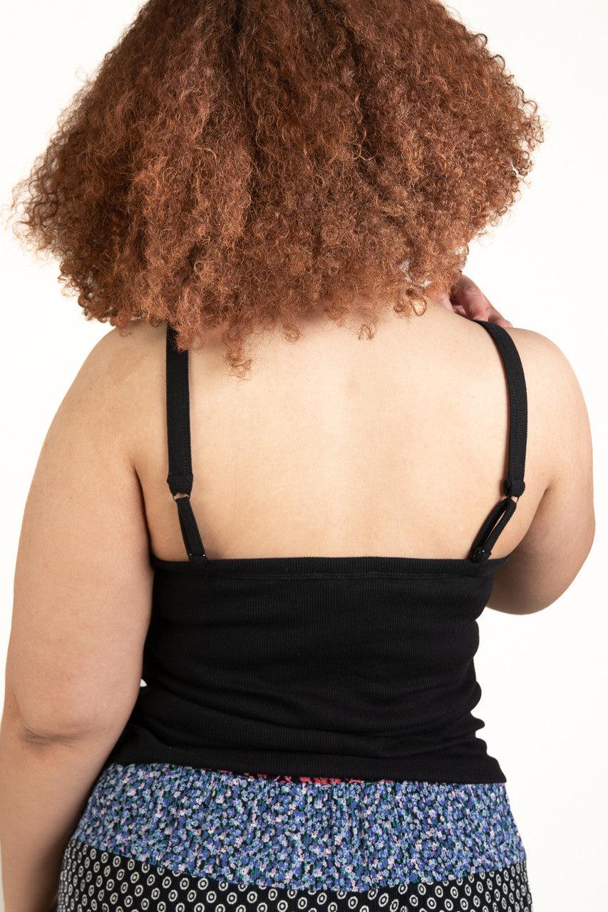 Extended Sizes Black Ribbed Tank Product Image