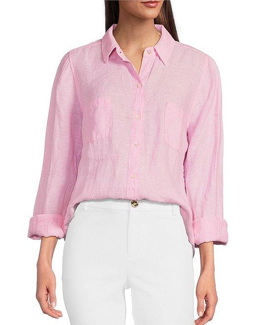 Lilly Pulitzer Sea View Collar Long Sleeve Button Down Shirt Product Image