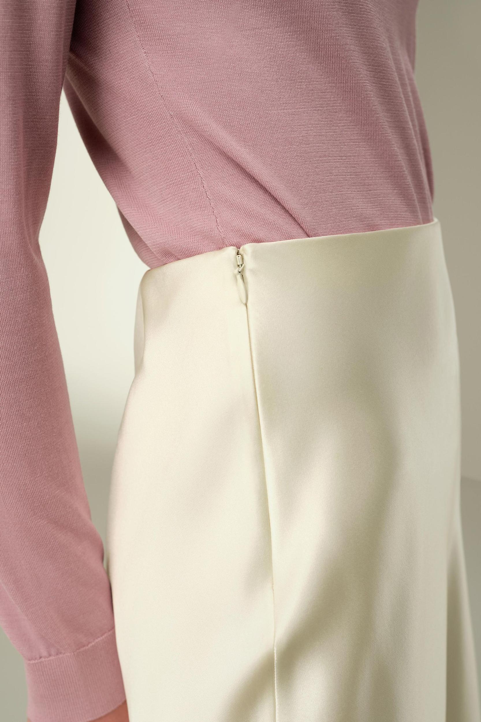 LILYSILK x Elizabeth Ladies Silk Skirt White - Womens - 100% OEKO Silk - Stylish Minimalist Design Bottoms 16 Product Image