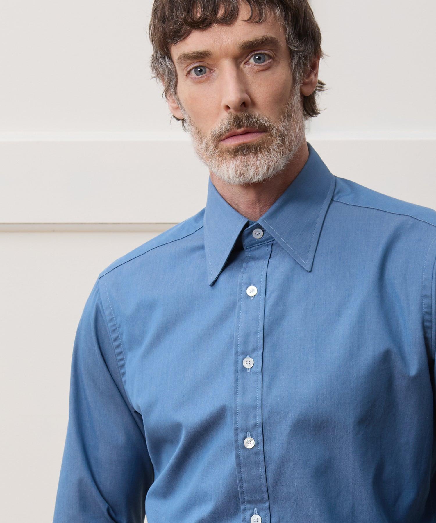Hamilton + Todd Snyder Chambray Long Point Collar Dress Shirt Product Image