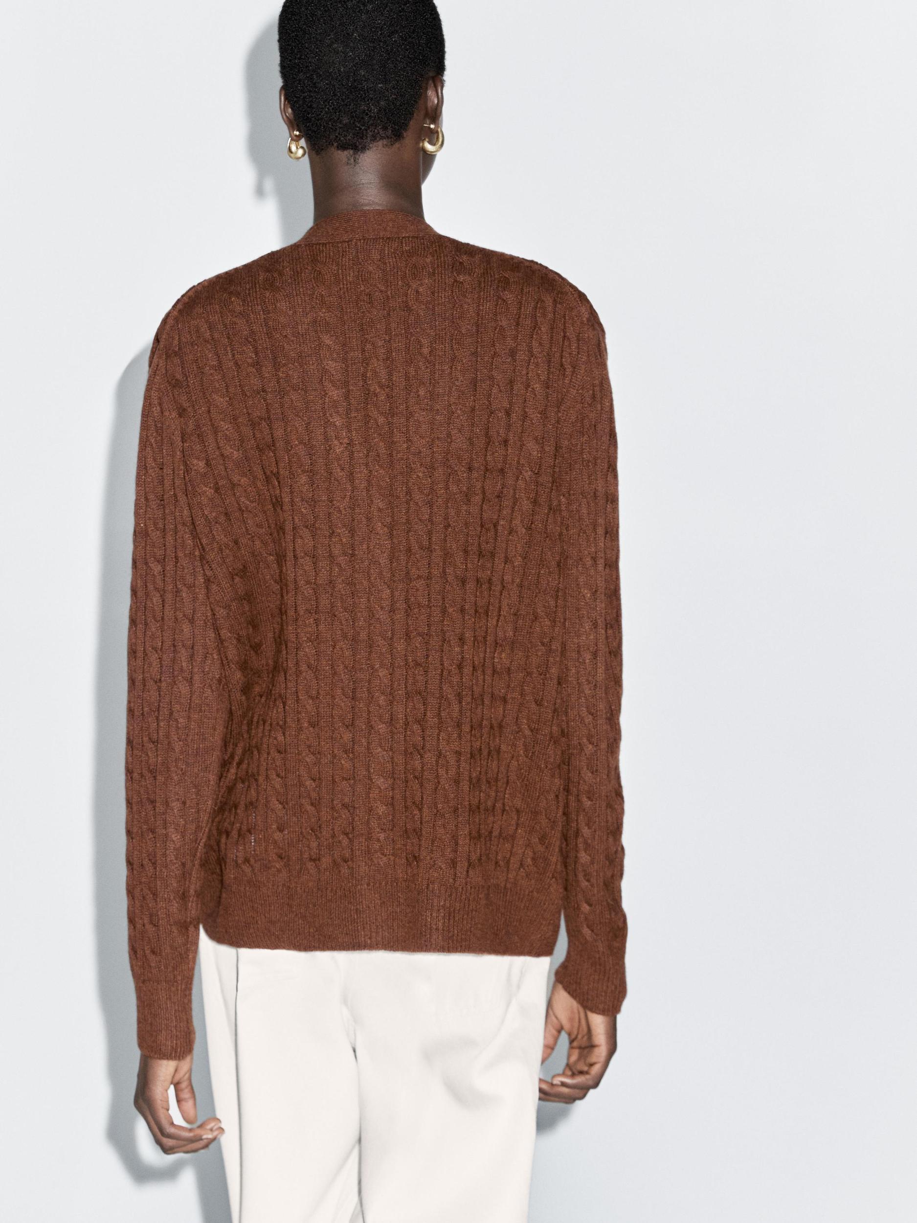 Wool blend cardigan with scarf detail Product Image