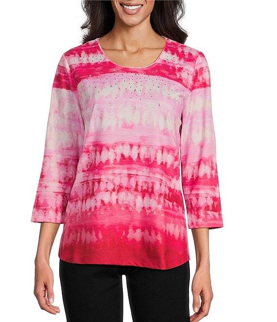 Allison Daley 3/4 Sleeve Crew Neck Knit Top Product Image