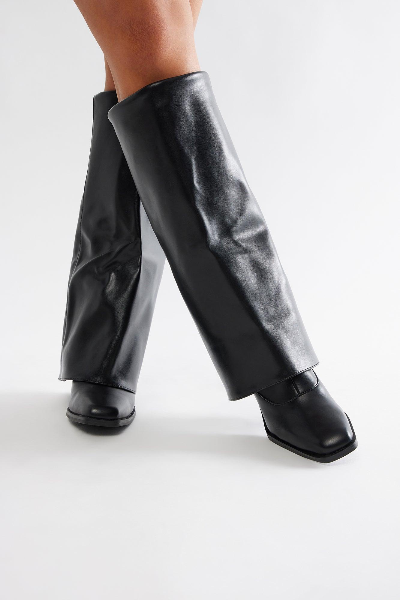 Breaking Through Knee High Boots - Black Product Image