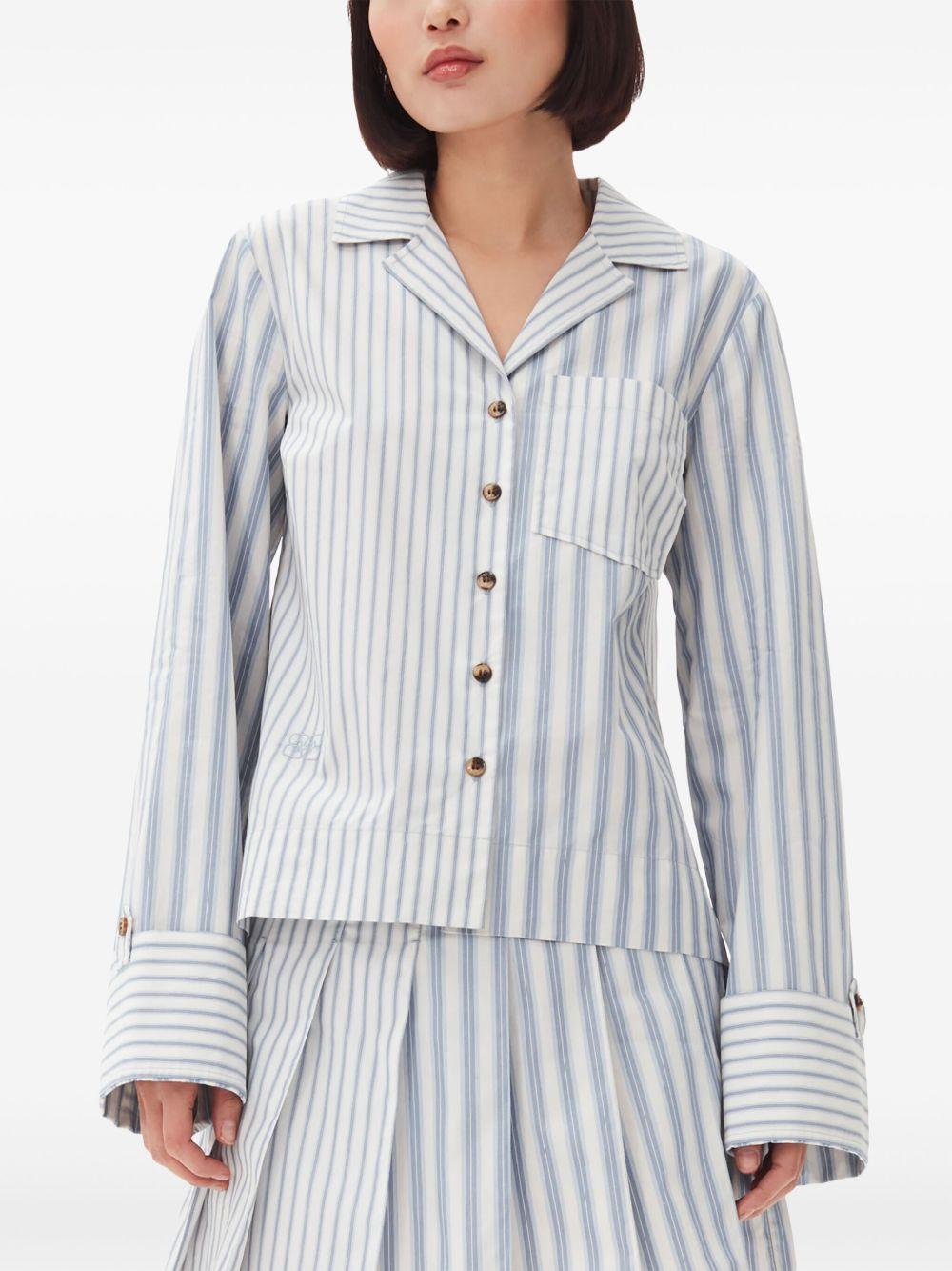 stripe-print cropped poplin shirt Product Image