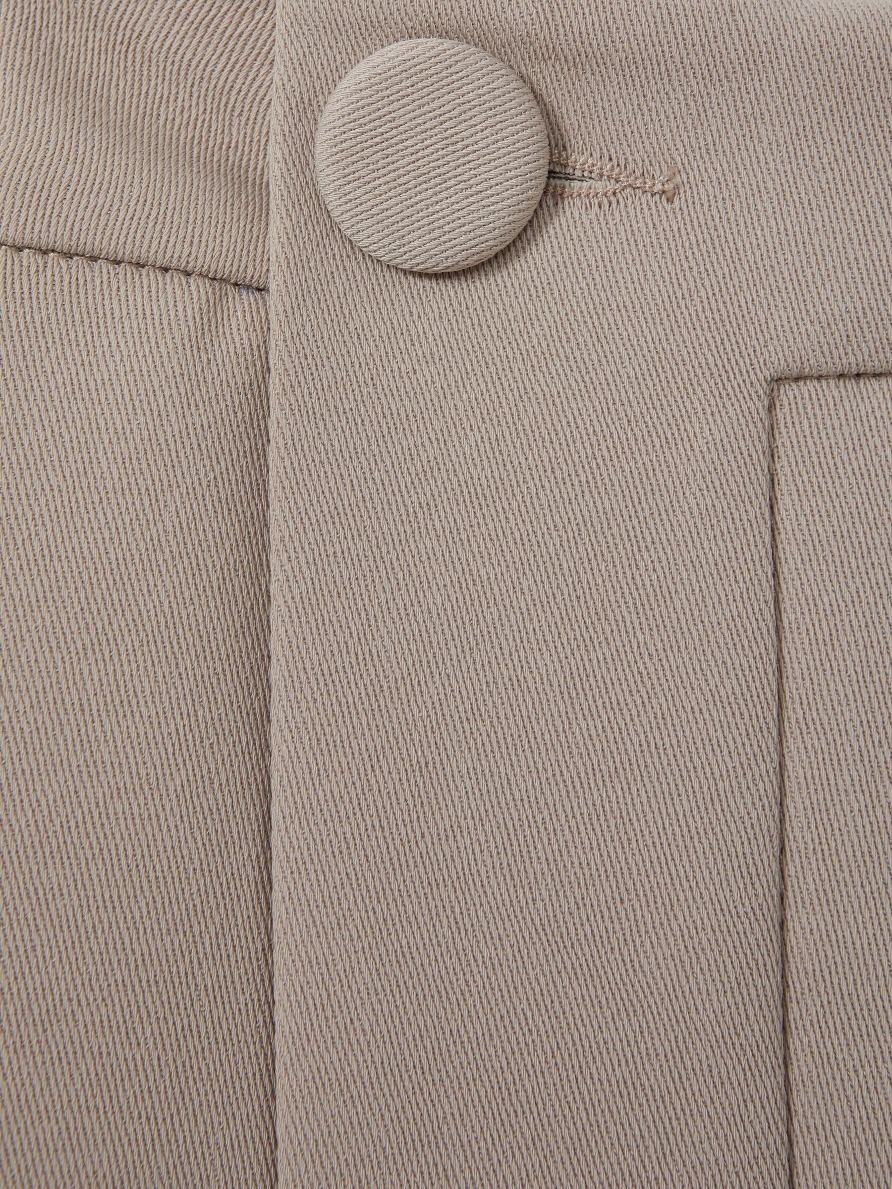 Button-Front Wide Leg Trousers in Stone Product Image