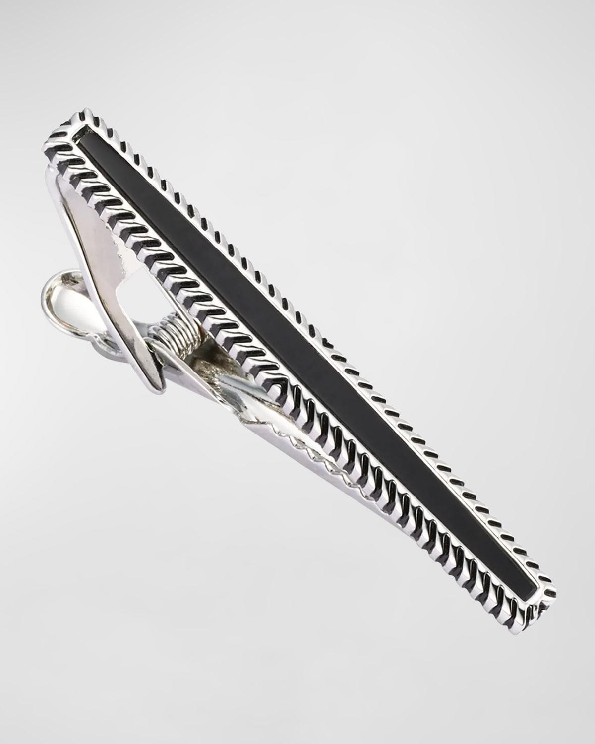 Mens Black Obsidian Wavy Frame Tie Bar Product Image