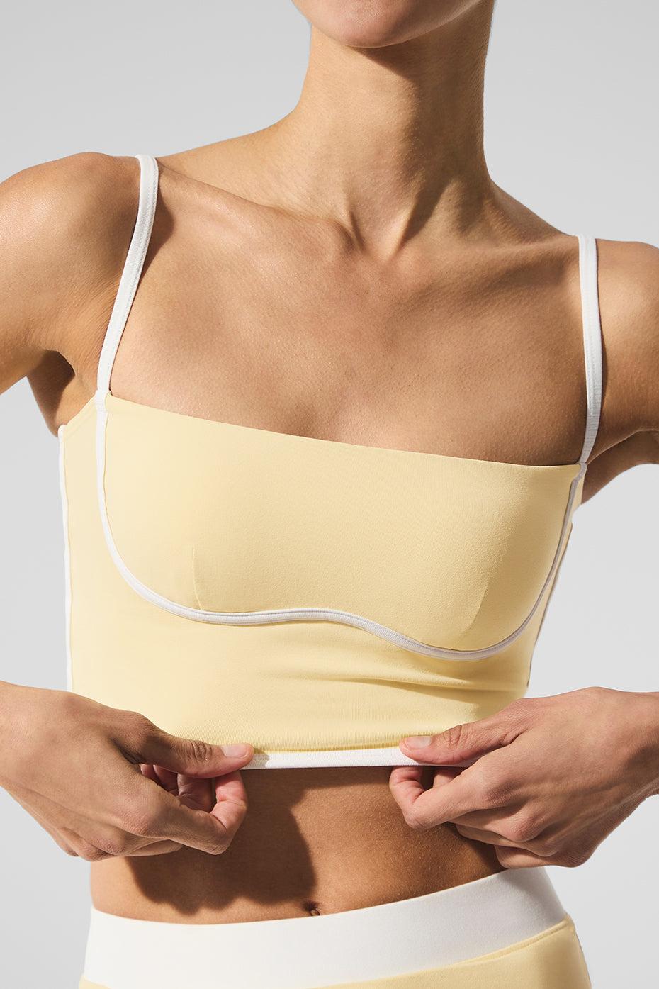 Airbrush Streamlined Bra Tank - Warm Butter/White Product Image