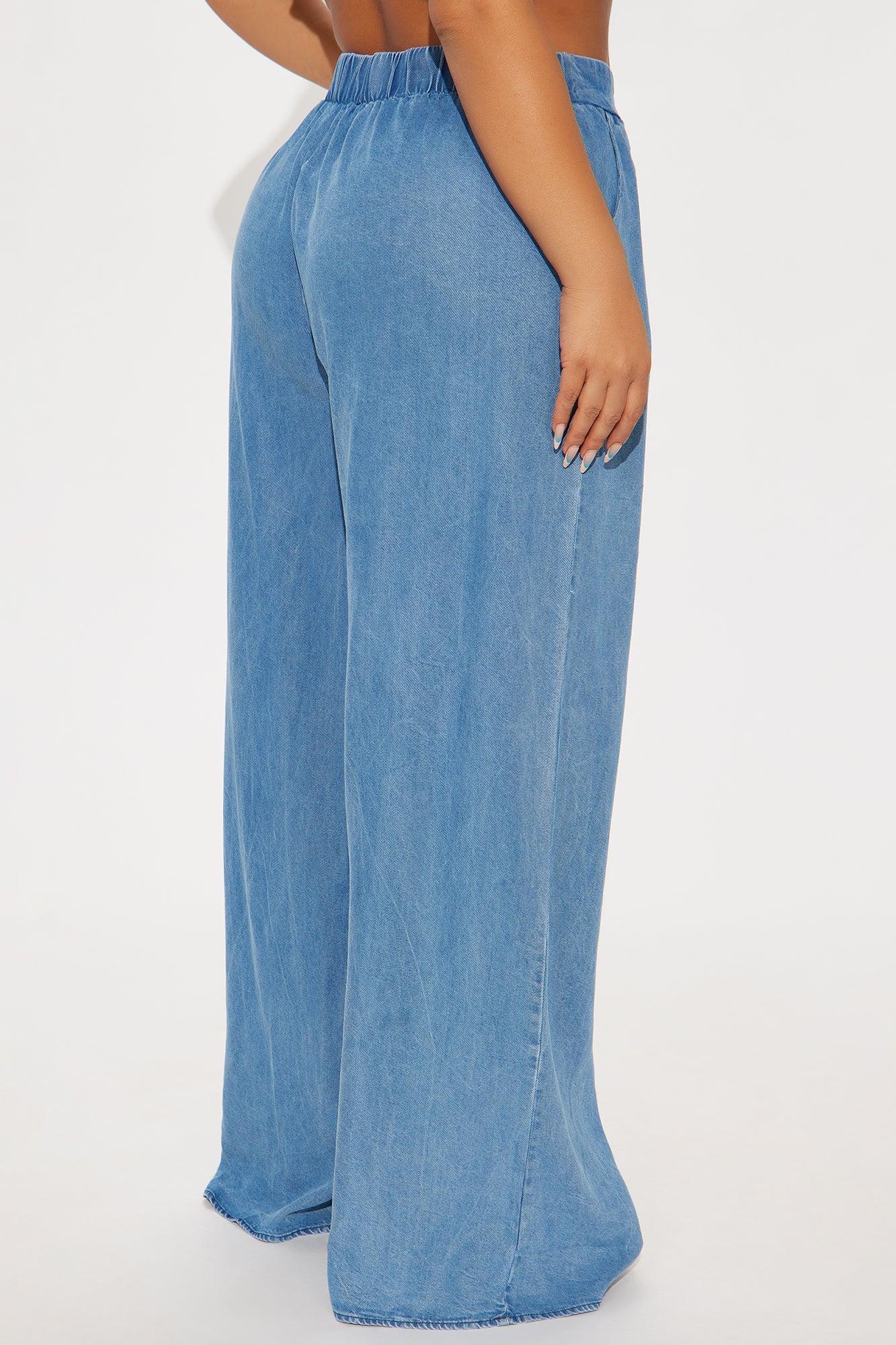Gloriana Wide Leg Pant - Medium Wash Product Image