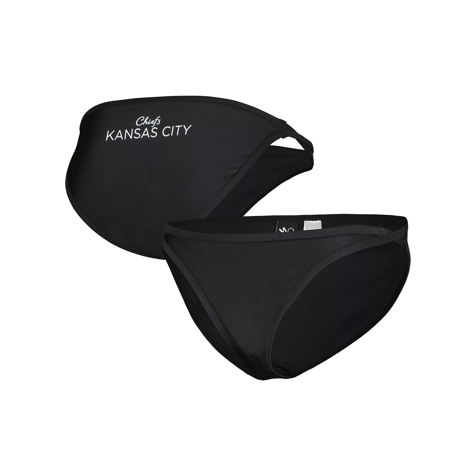 Women's G-III 4Her by Carl Banks Black Kansas City Chiefs Hall of Fame Bikini Bottom,  Product Image