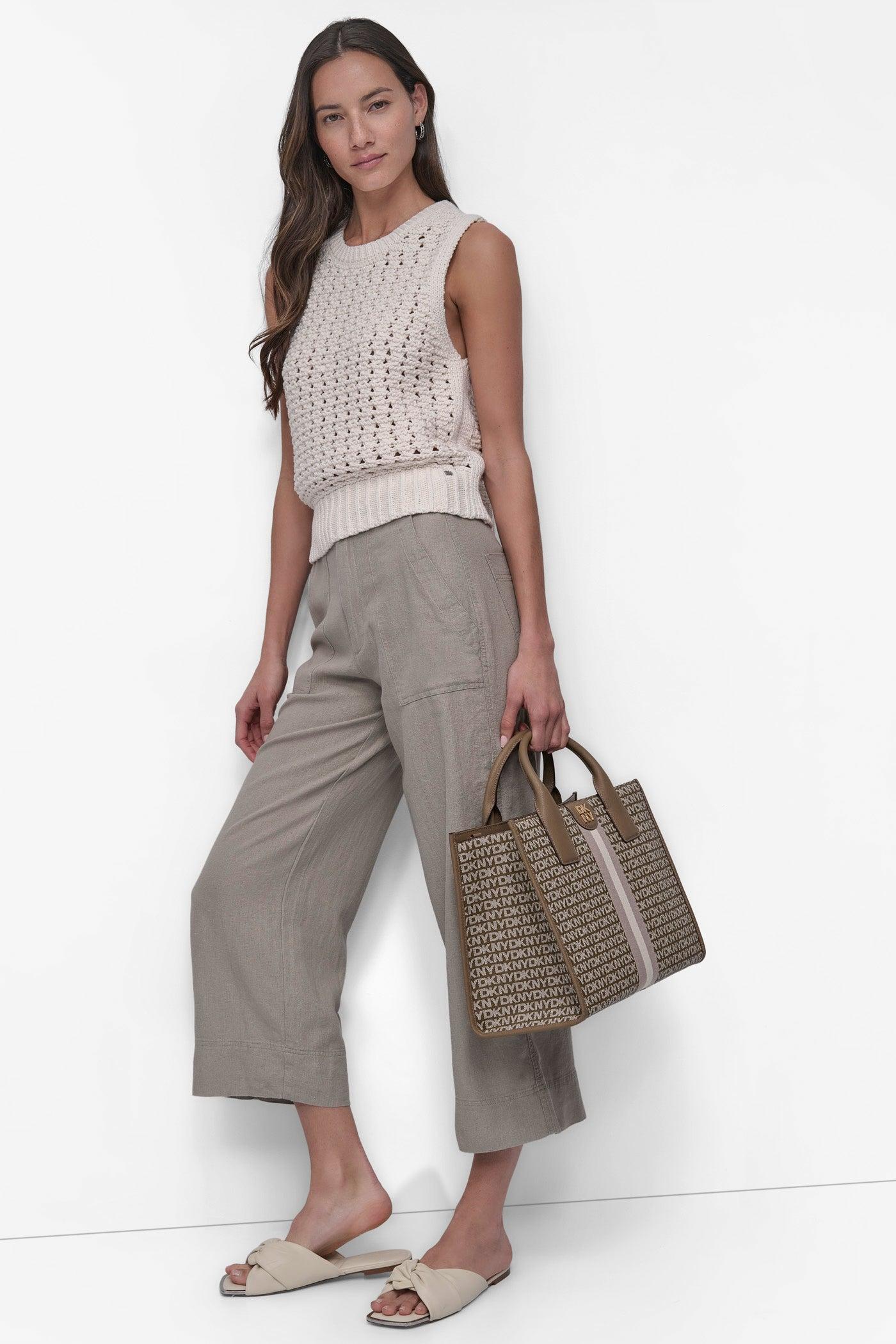 SLEEVLESS POINTELLE STITCH CREW NECK VEST Product Image