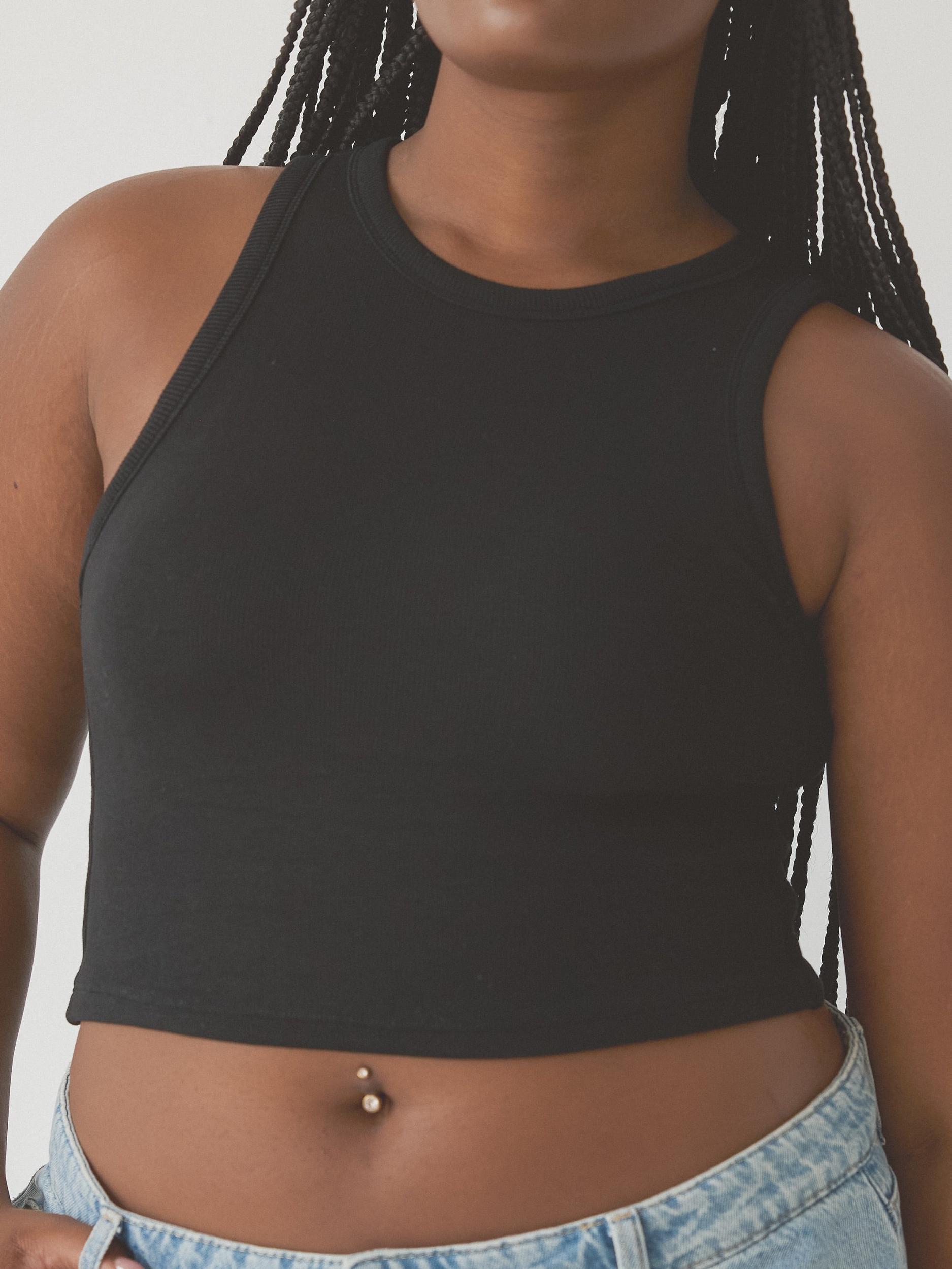 Chunky Binding Ribbed High Neck Brami (Crop) Product Image